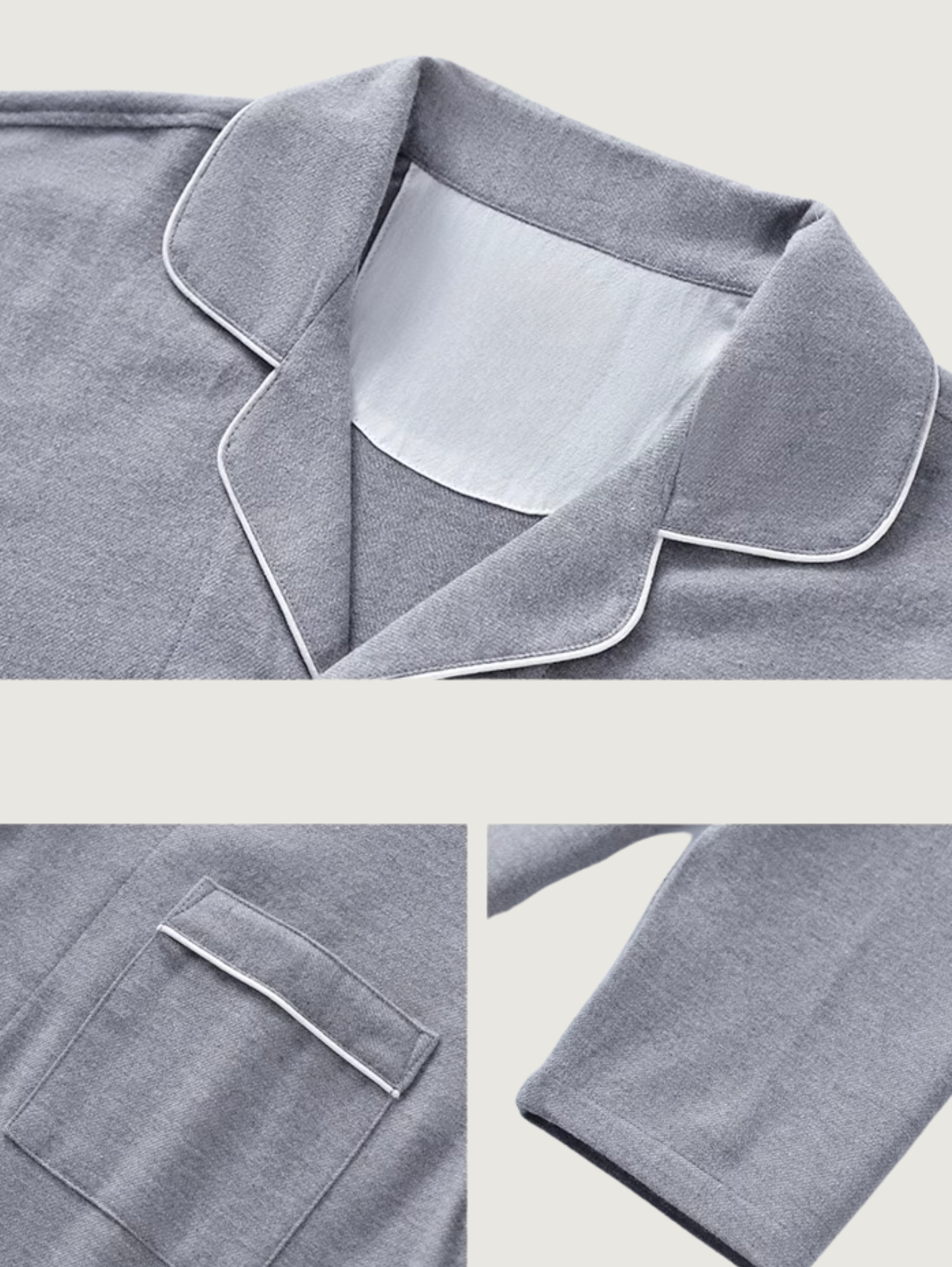 GREY UNISEX PURE COTTON PAJAMA SET