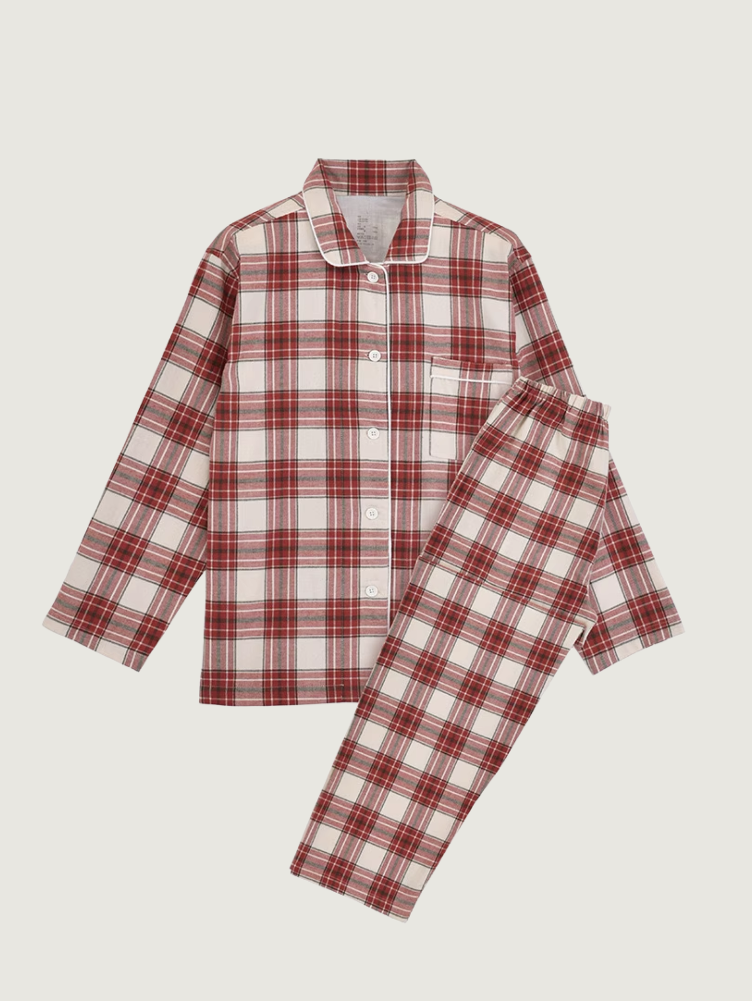 RED WHITE UNISEX PURE COTTON PAJAMA SET