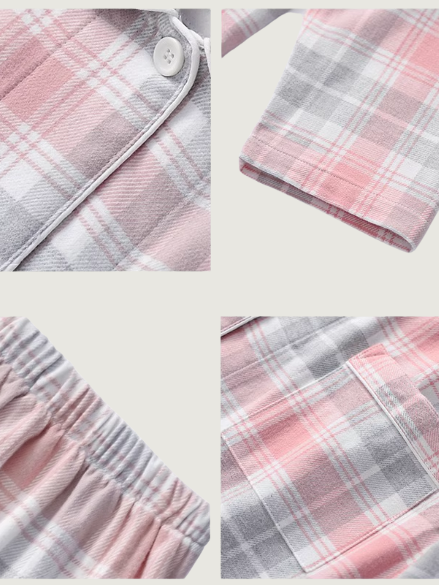 PINK GREY UNISEX PURE COTTON PAJAMA SET