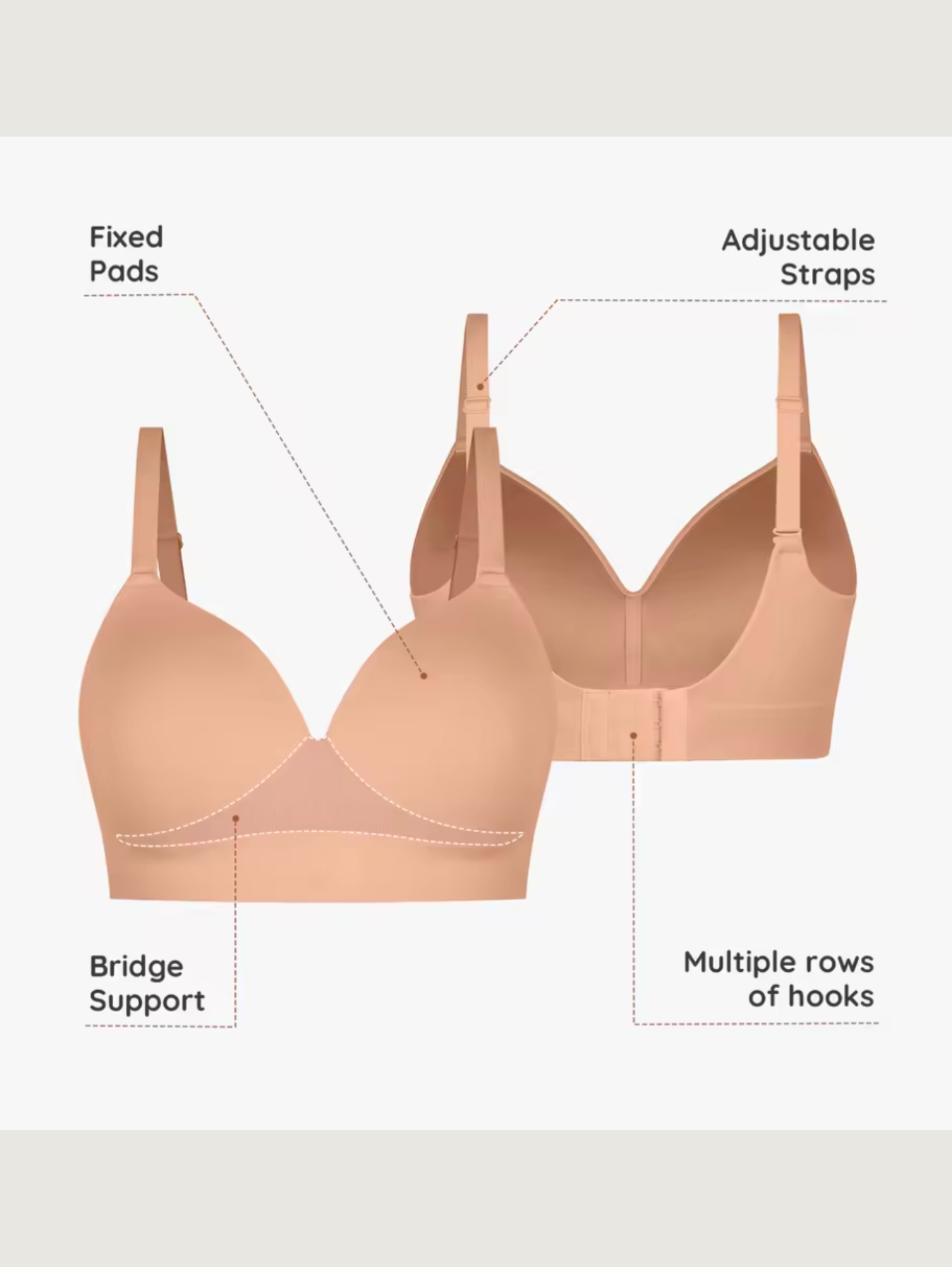 SEAMLESS WIRELESS SHAPING BRA