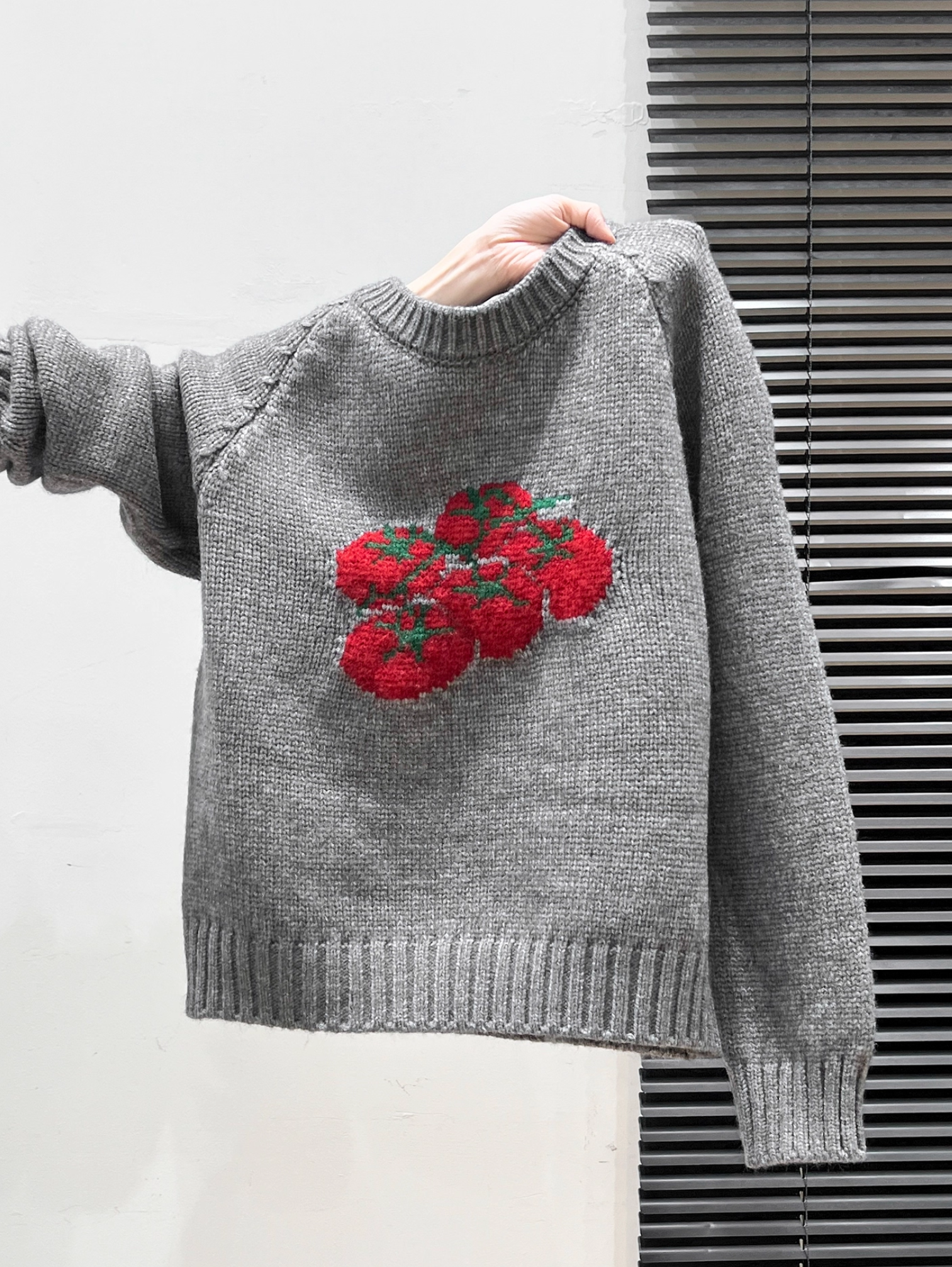 FAIR ISLE TOMATO WOOL SWEATER