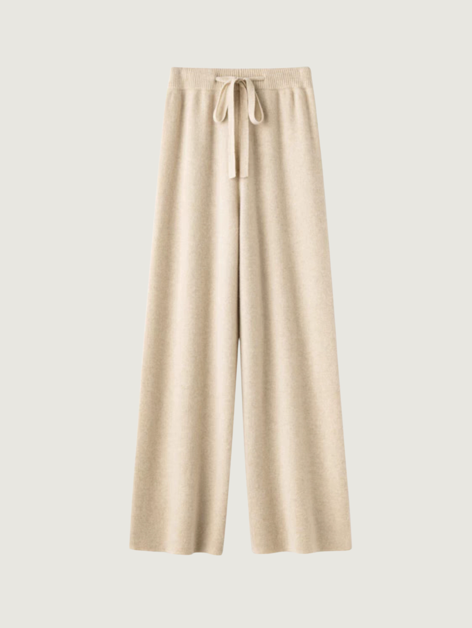 100% WOOL WIDE-LEG KNIT PANTS