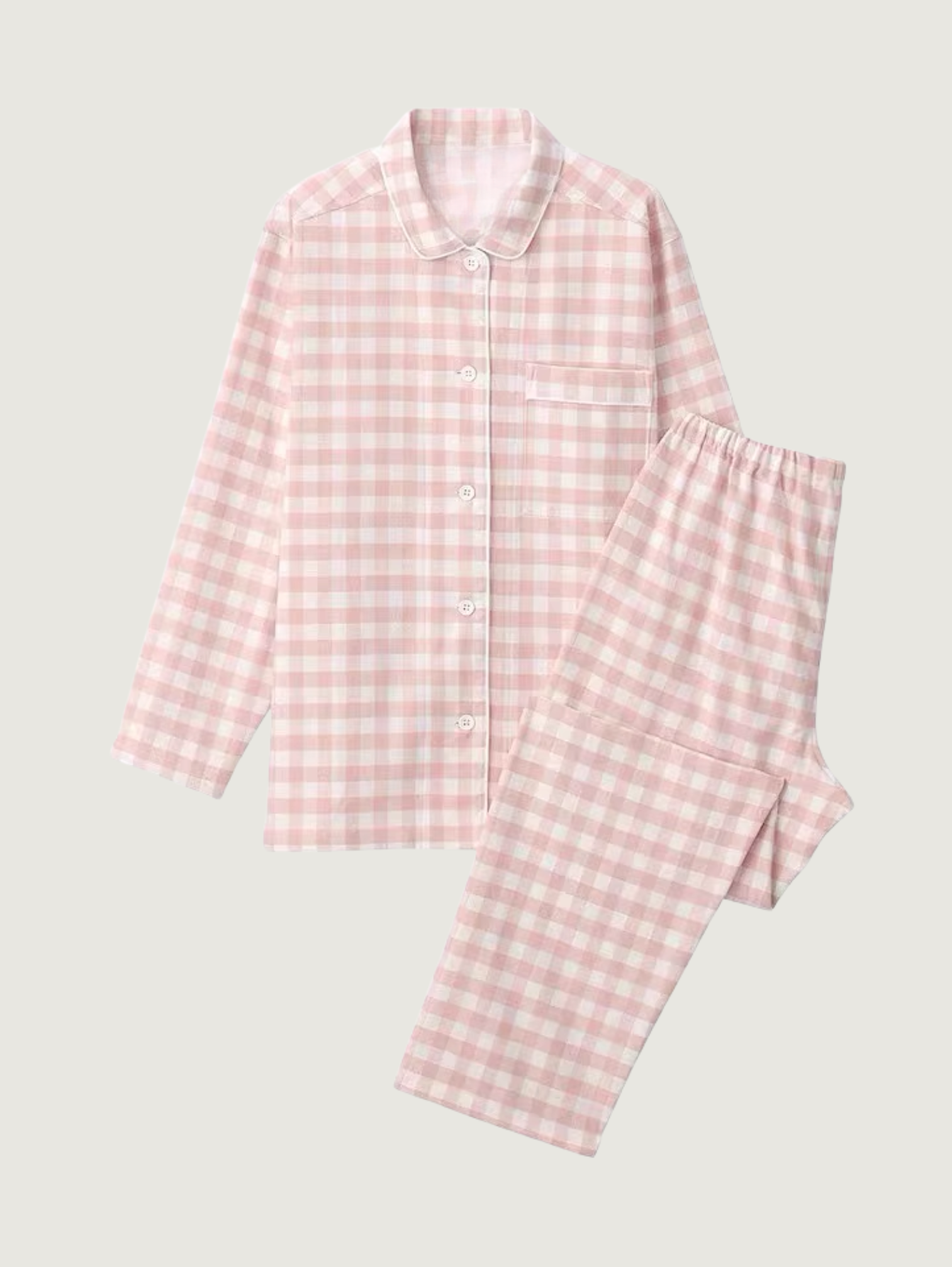 PASTEL PINK UNISEX PURE COTTON PAJAMA SET
