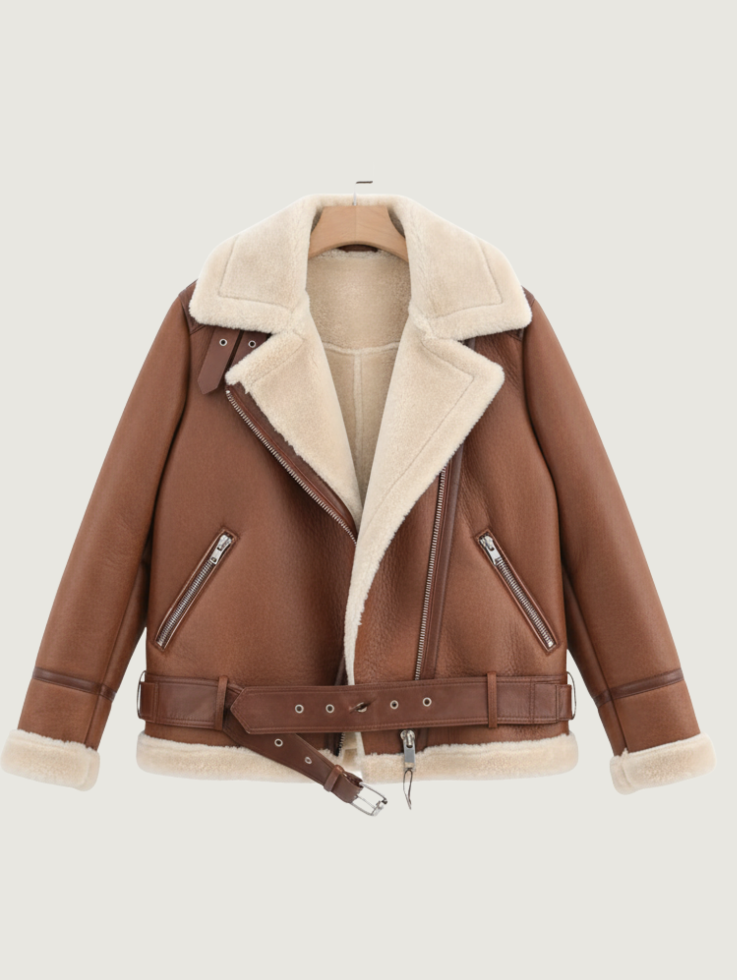 WINTER LAMB WOOL SHEARLING BIKER JACKET
