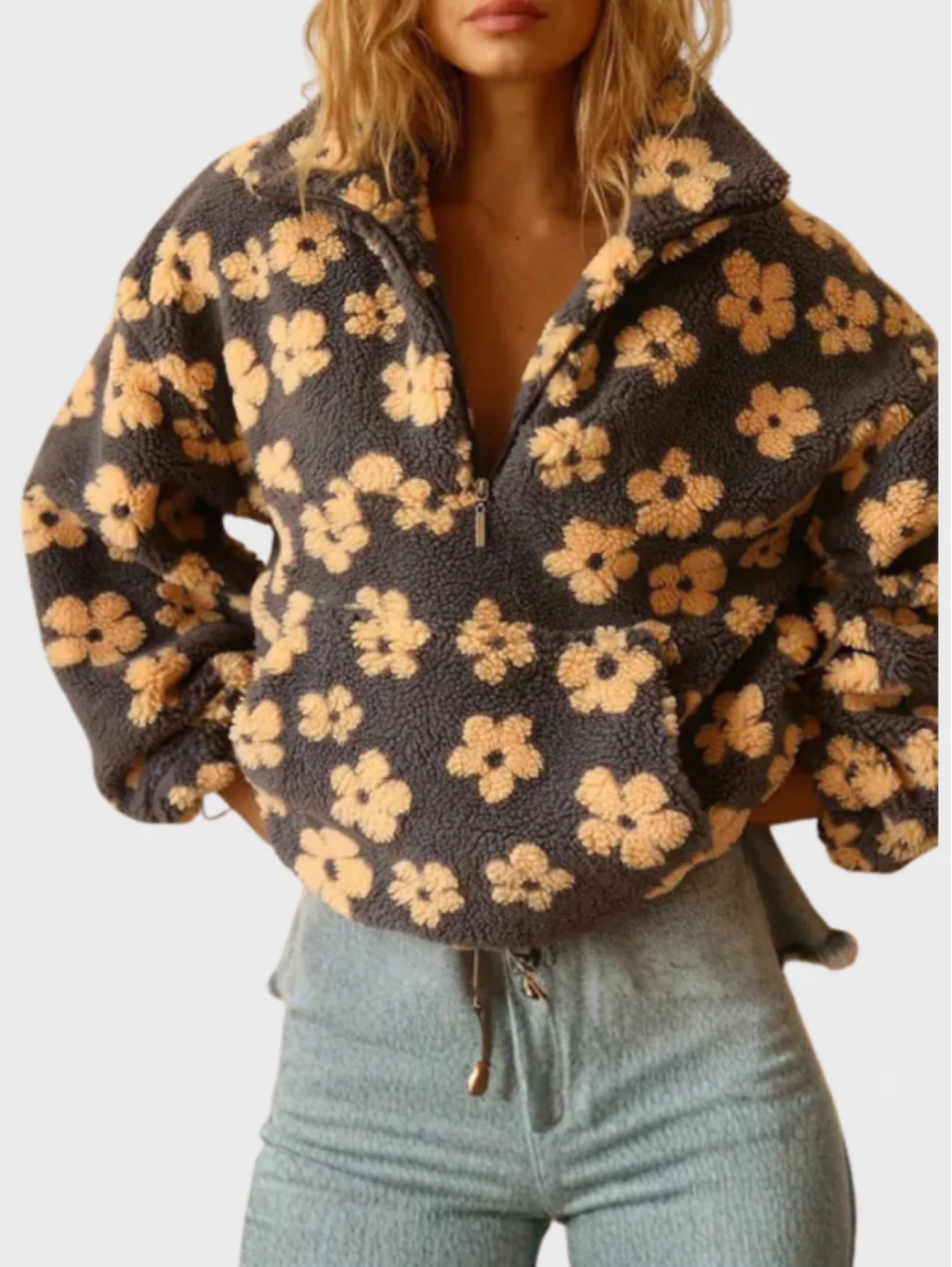 DAISY | FURRY ZIP PULLOVER