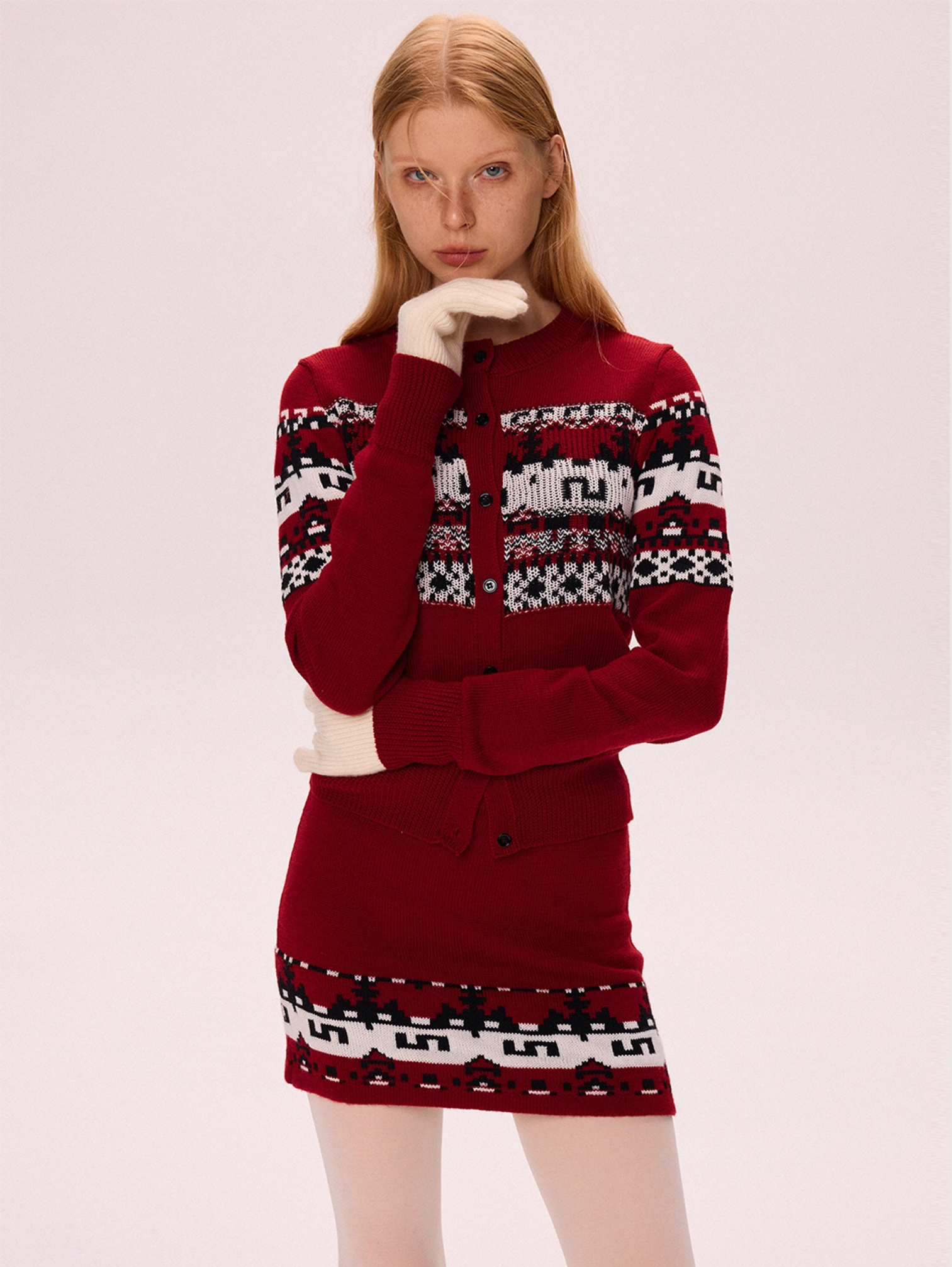 JACQUARD KNIT CARDIGAN