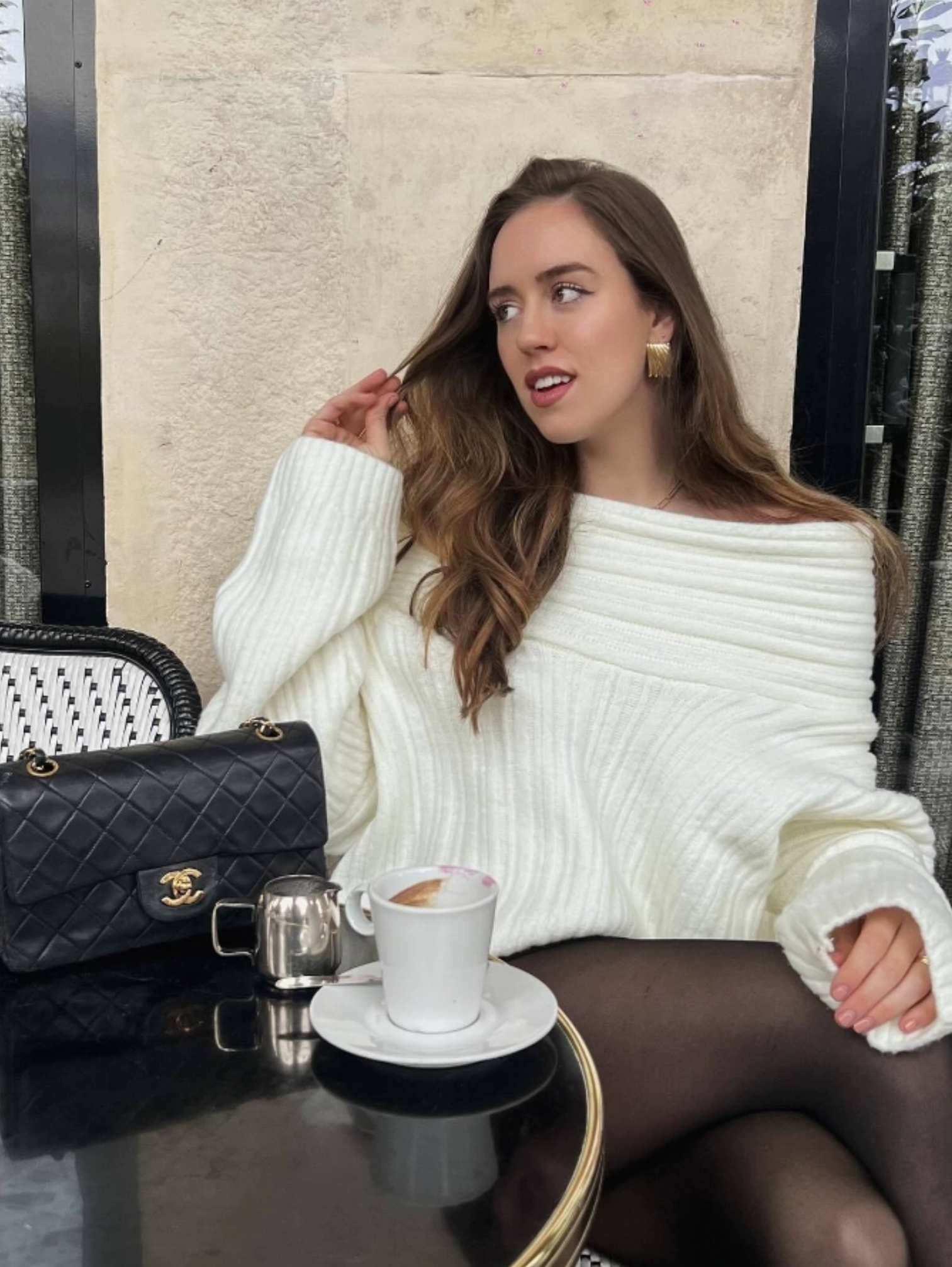 ASYMMETRIC OFF-SHOULDER KNIT PULLOVER