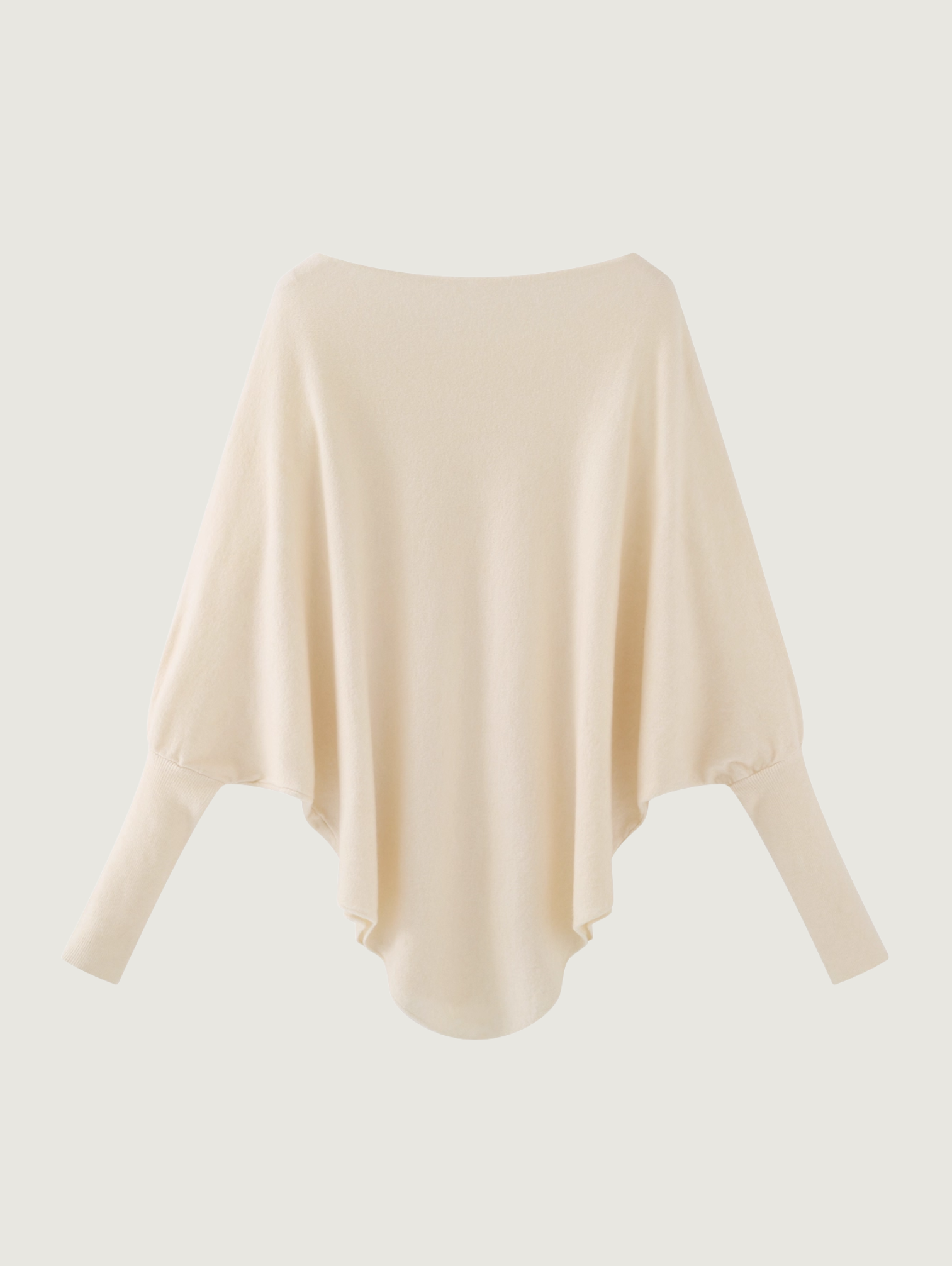 ASYMMETRIC BATWING KNIT SWEATER