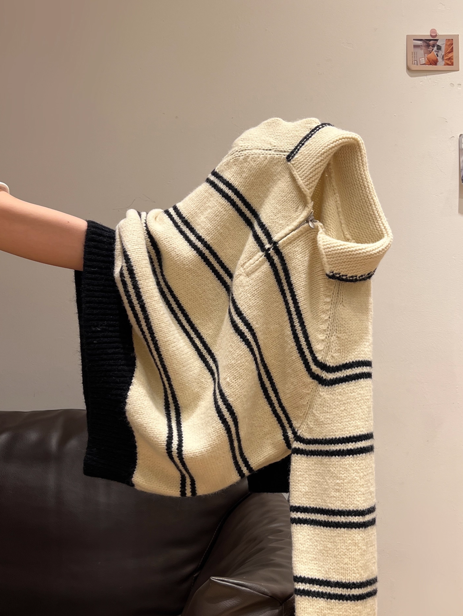 FAIR ISLE STRIPE HALF-ZIP SWEATER