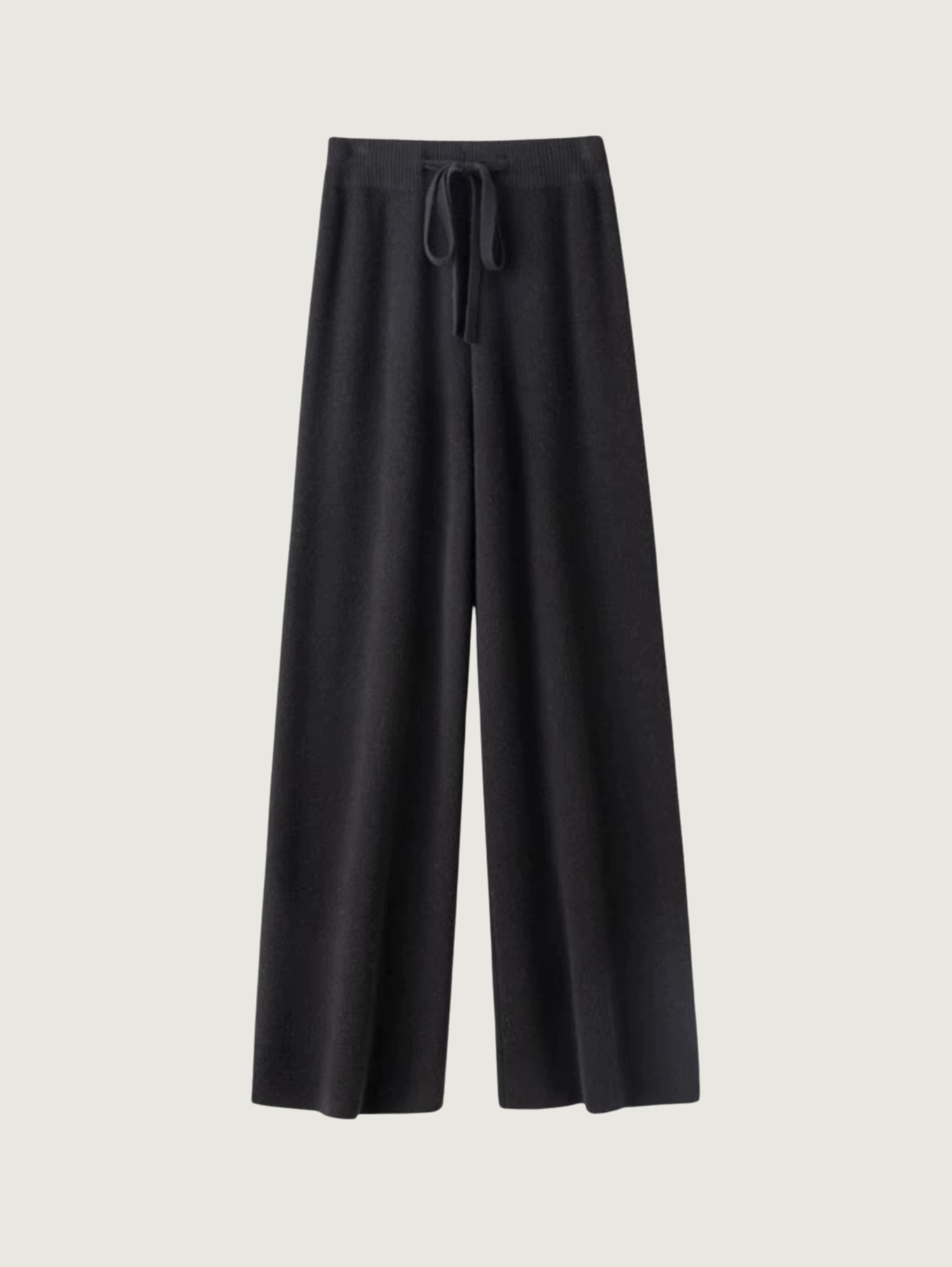 100% WOOL WIDE-LEG KNIT PANTS