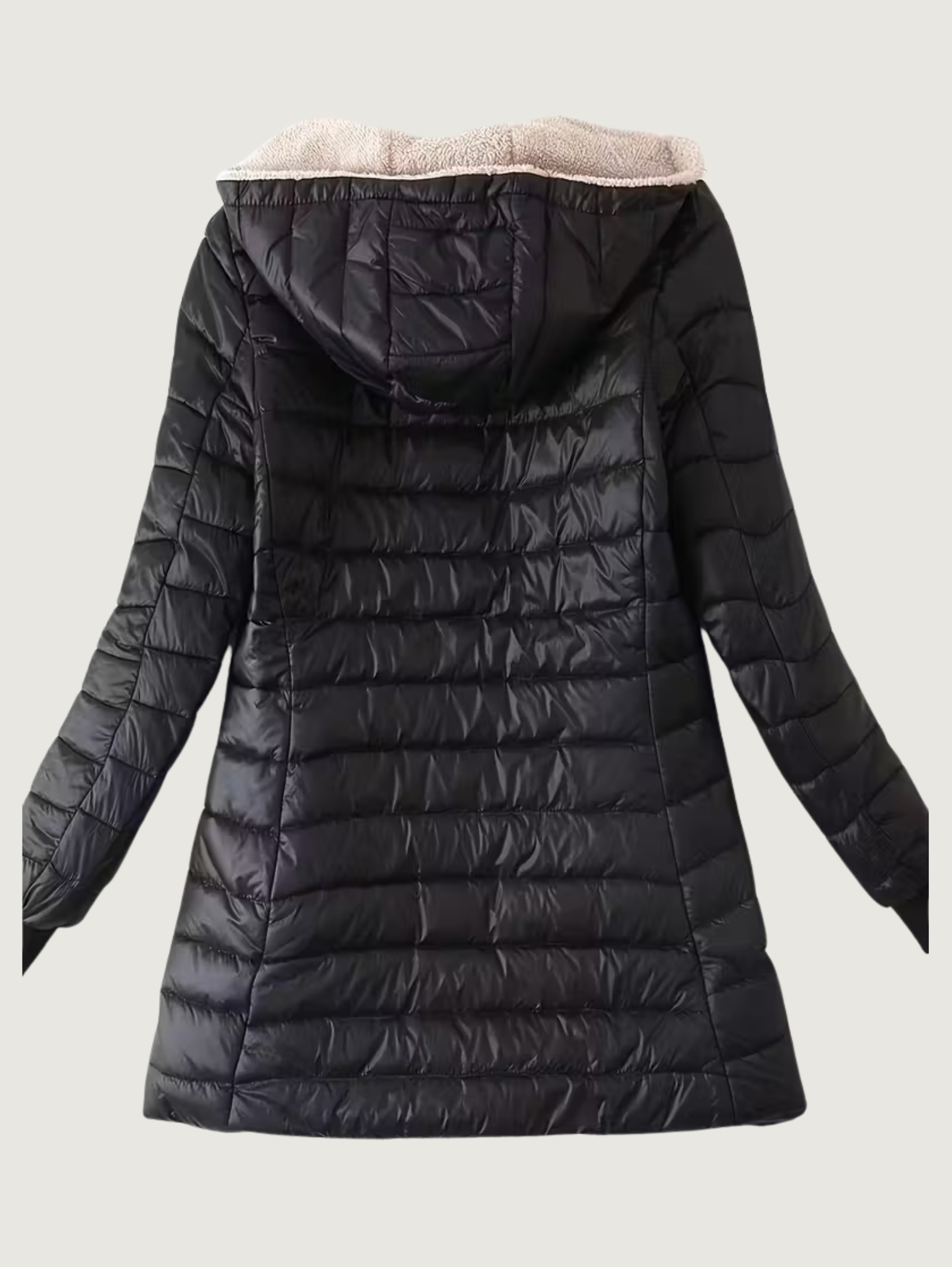 MID-LENGTH HOODED PUFFER ZIPPER JACKET