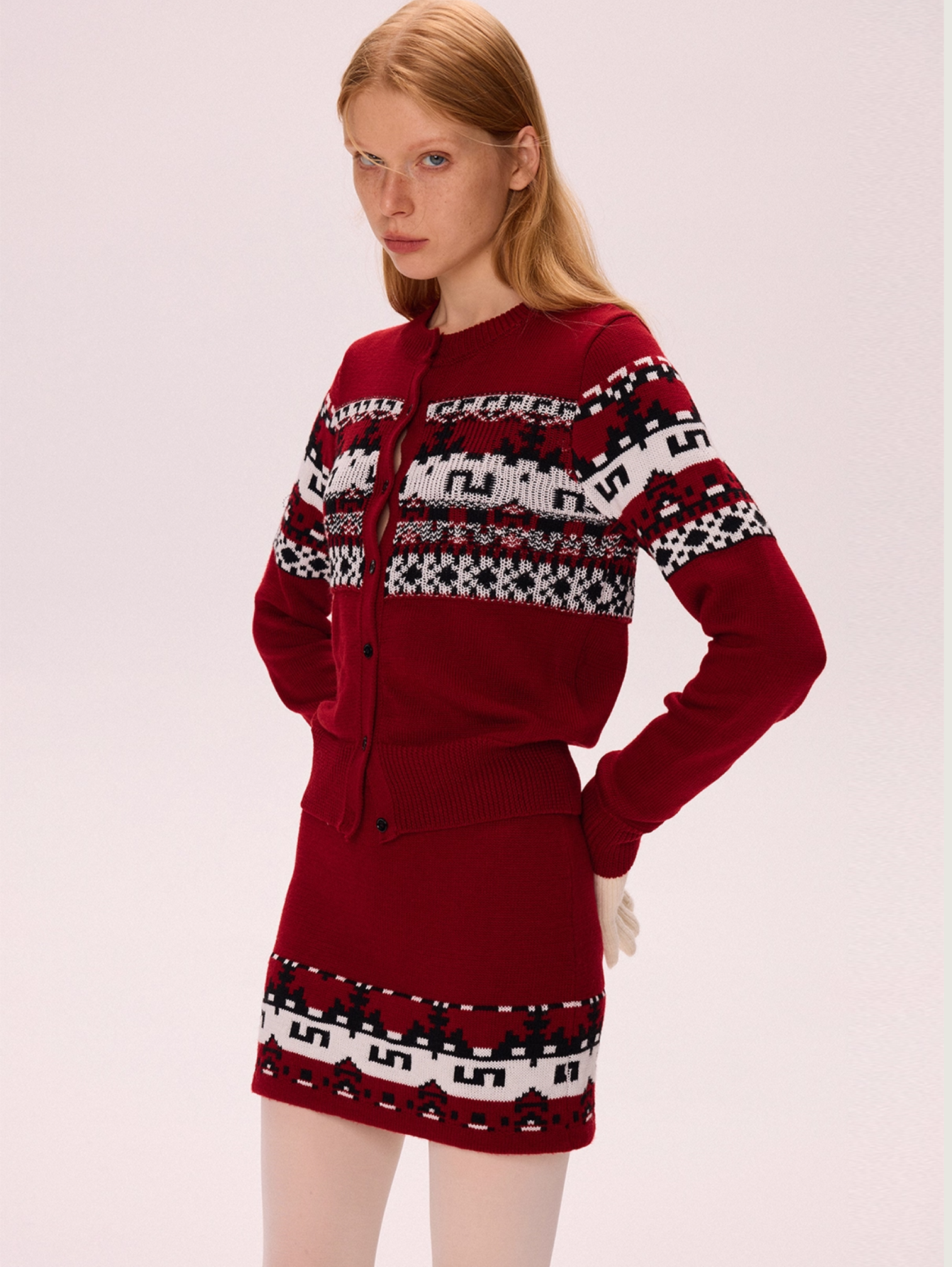 ELEGANT JACQUARD MINI SKIRT