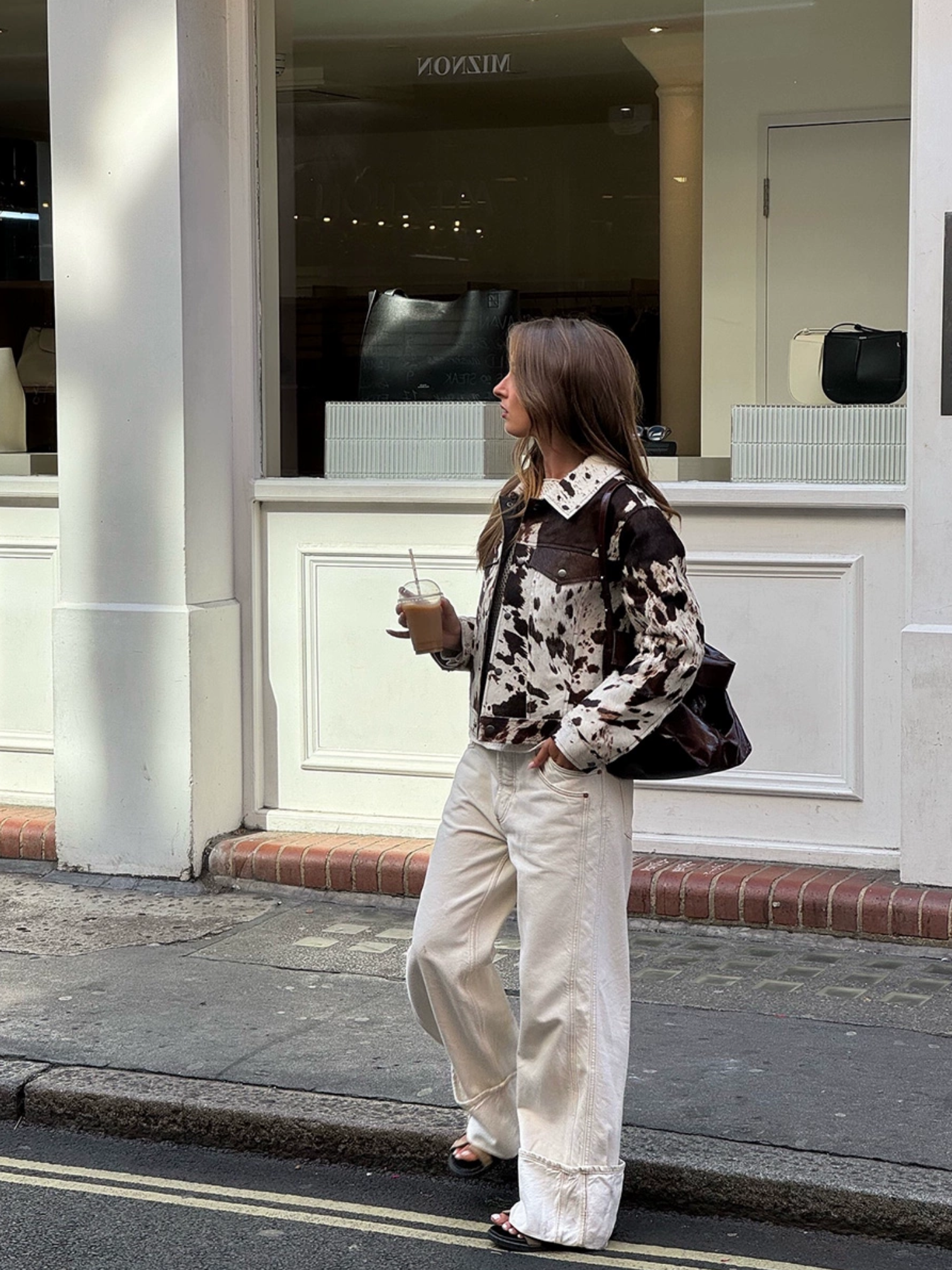 VINTAGE COW PRINT SHORT JACKET