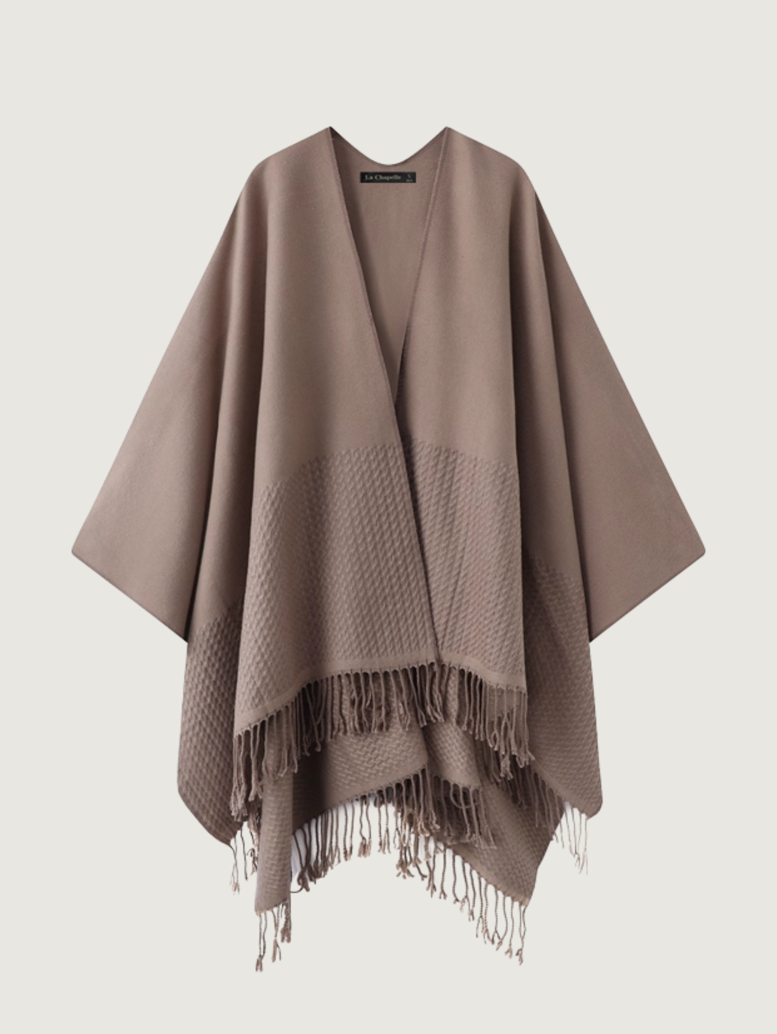 LUXURY FRINGED KNIT SHAWL CAPE SCARF