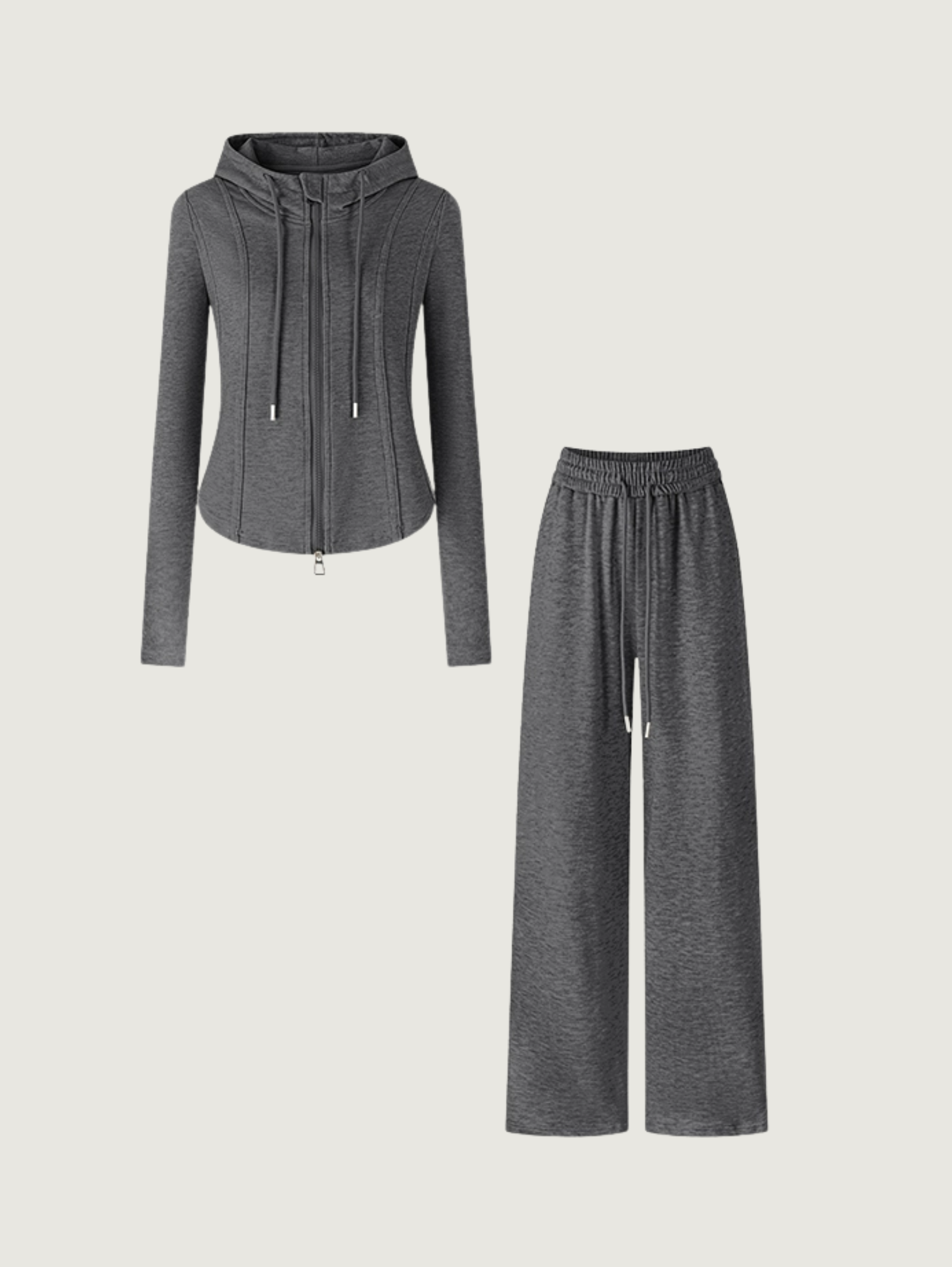 HOODED ZIP-UP HOODIE & SWEATPANTS SET