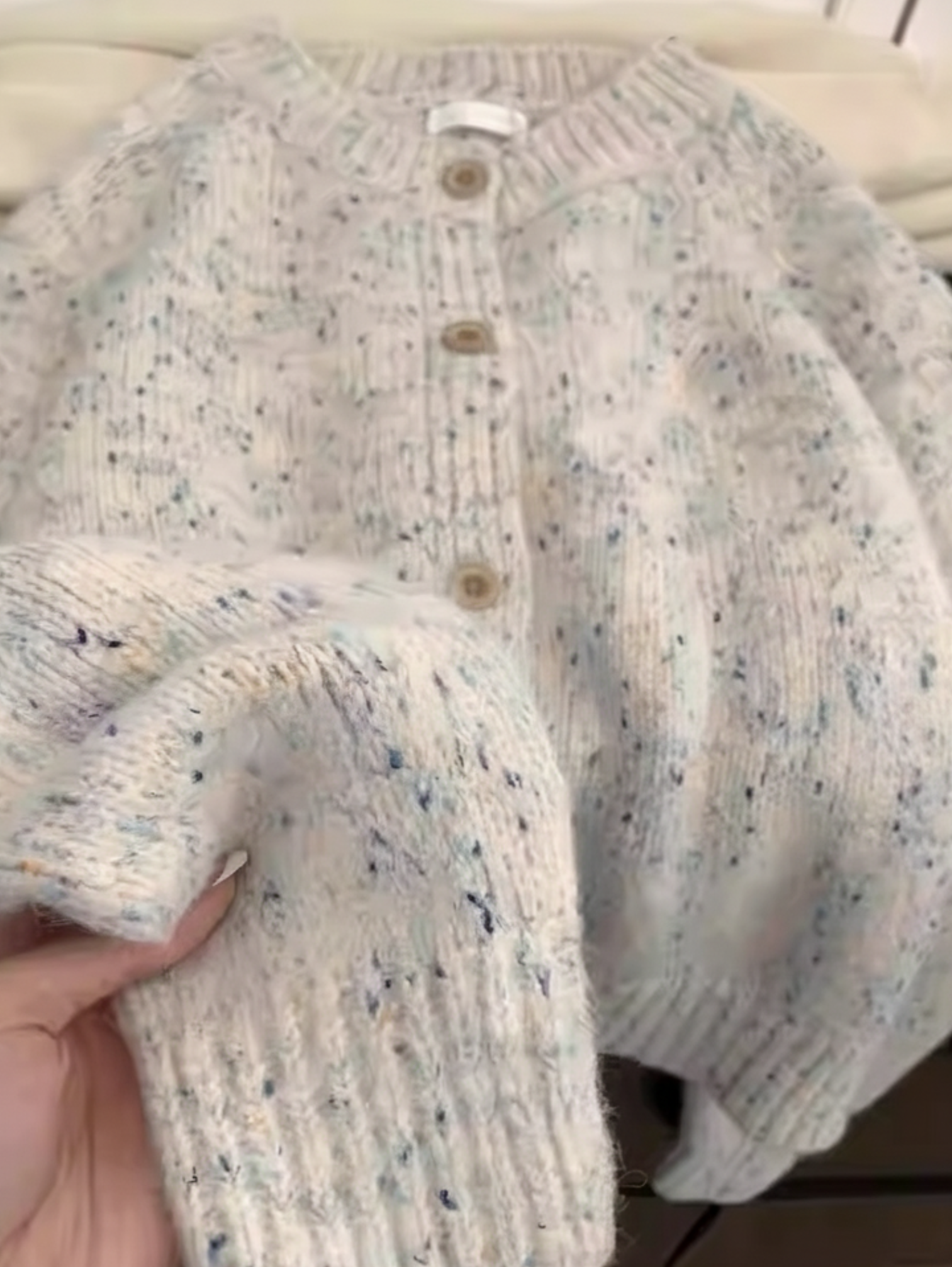 RACCOON FUZZY KNIT CARDIGAN