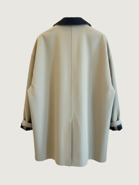 VINTAGE COLOR-BLOCK LOOSE TRENCH COAT