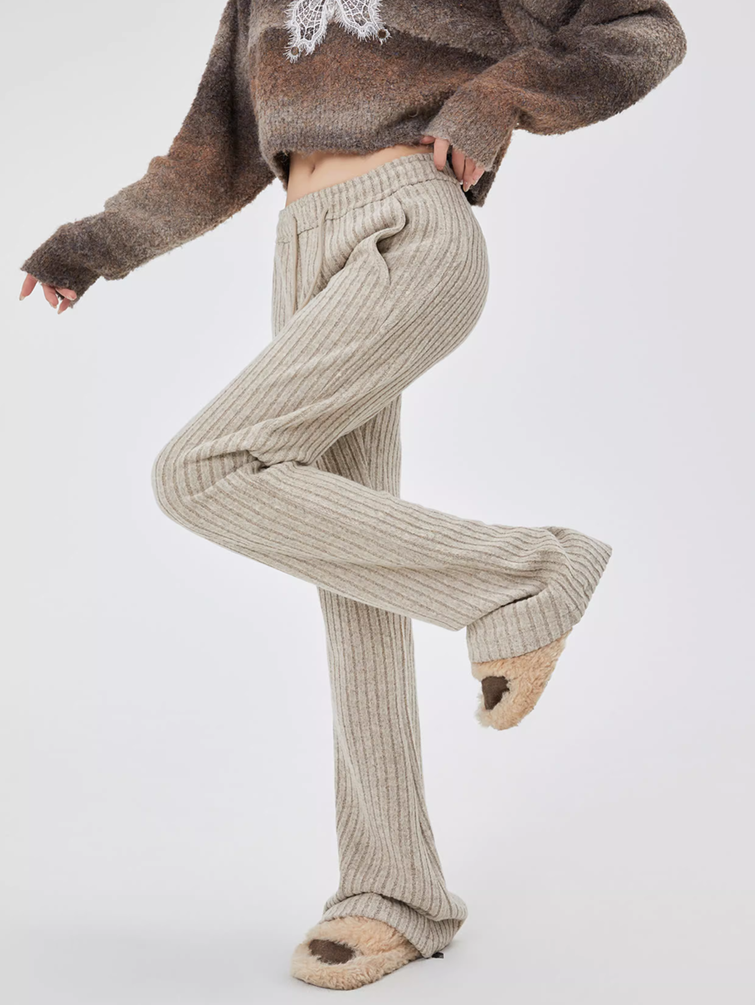 CASUAL RETRO FLARED TROUSERS