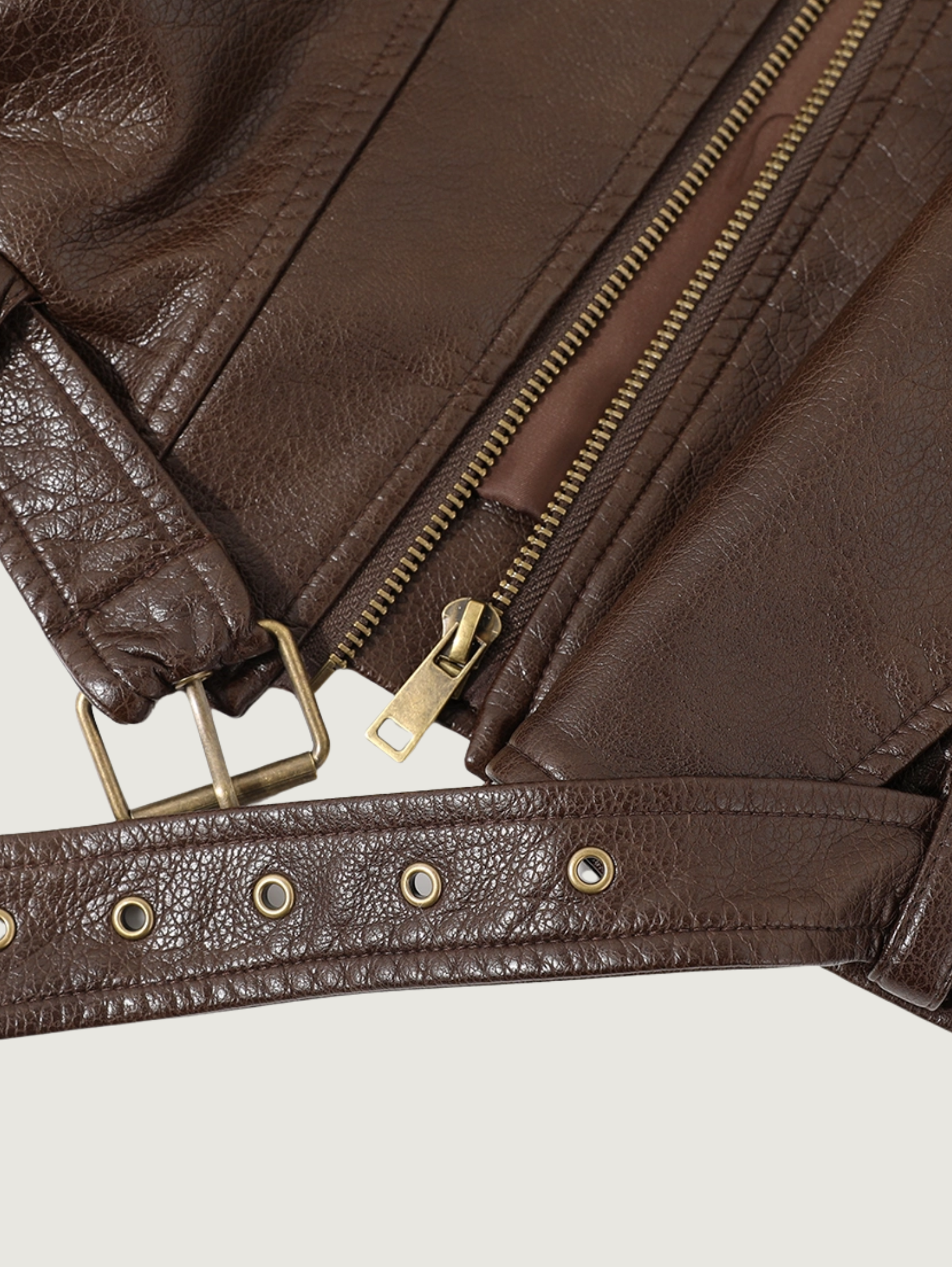 AMERICAN STAND COLLAR LEATHER JACKET