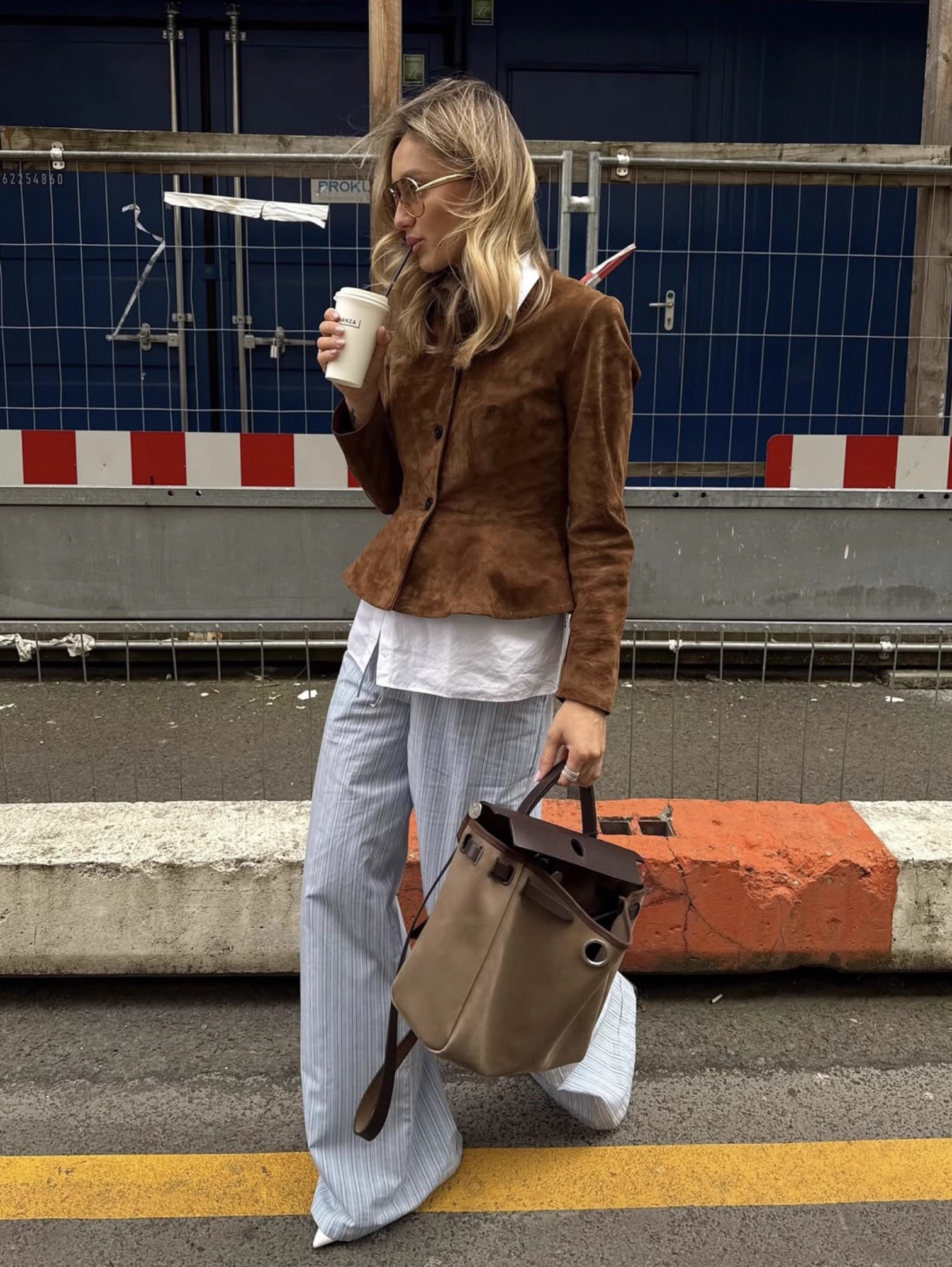 IMITATION SUEDE BROWN SHORT JACKET