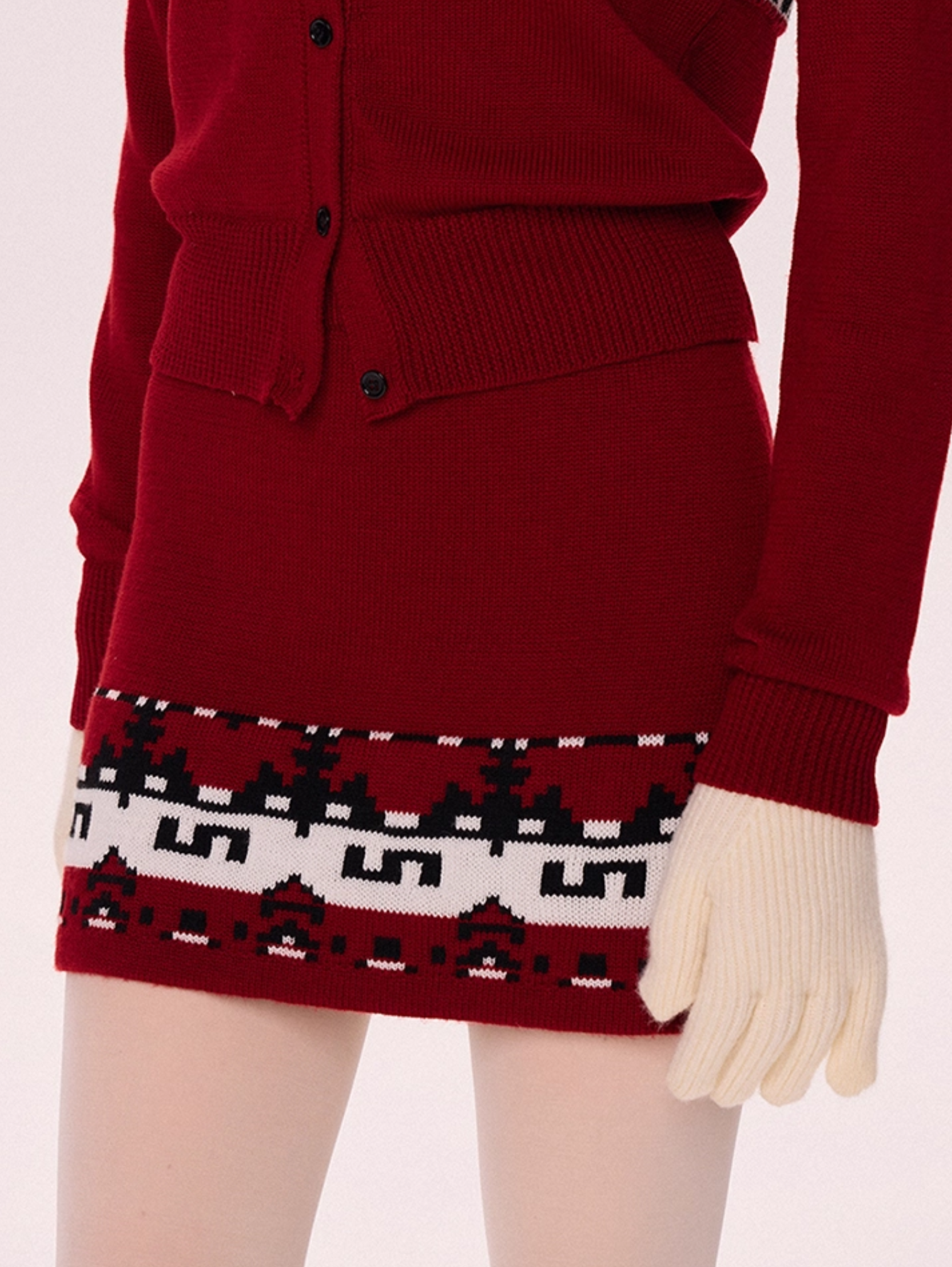 ELEGANT JACQUARD MINI SKIRT