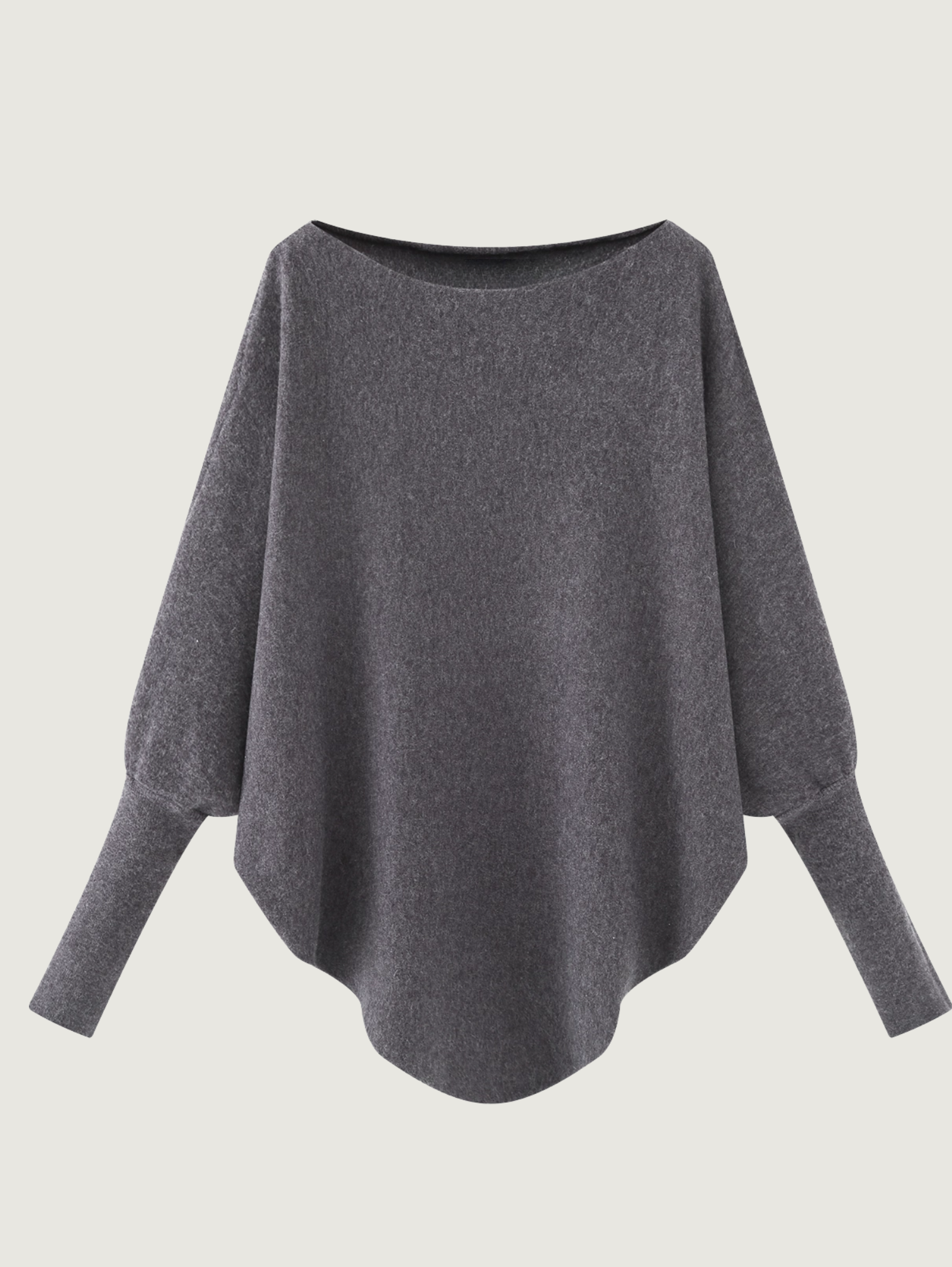 ASYMMETRIC BATWING KNIT SWEATER