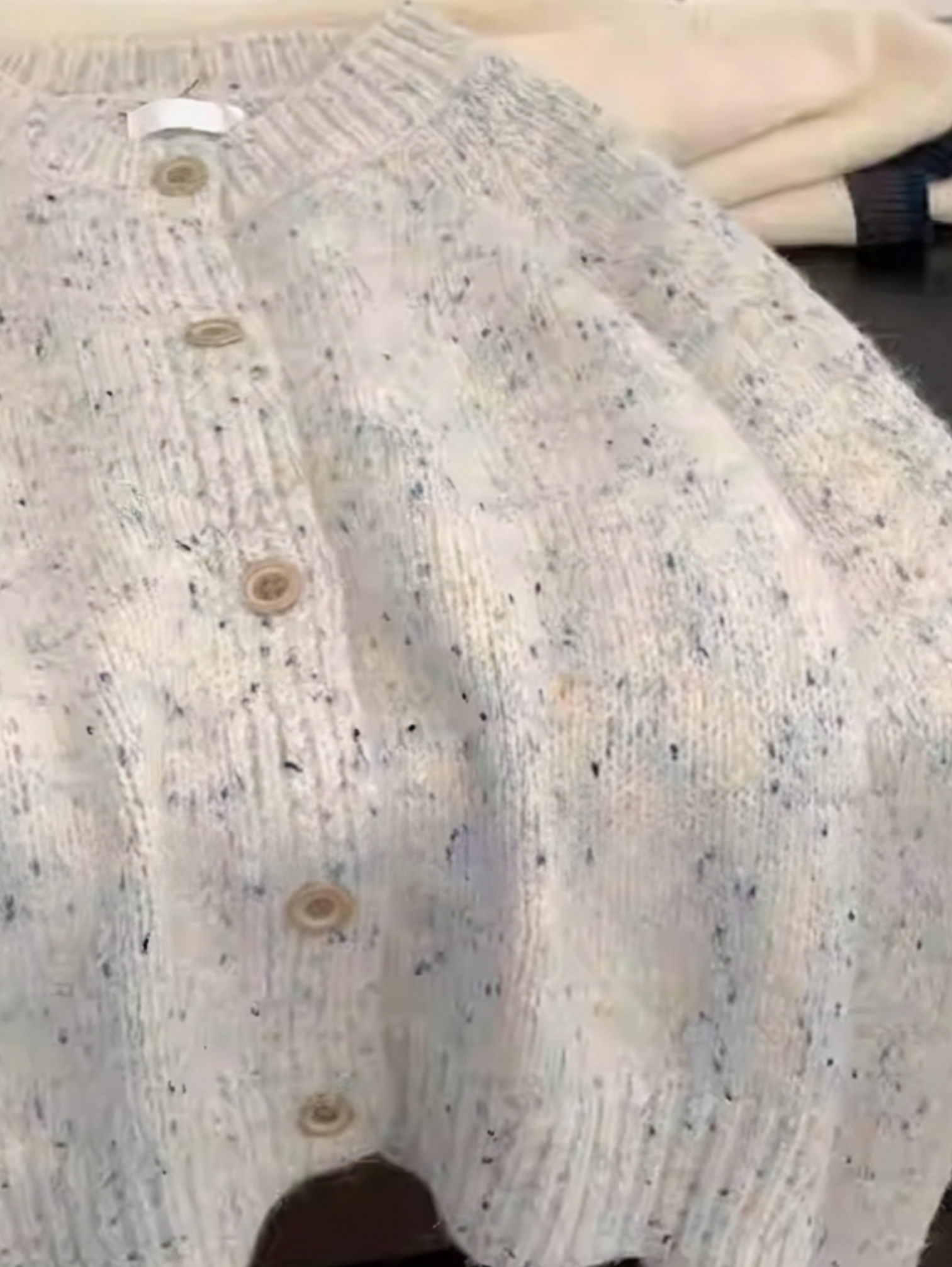 RACCOON FUZZY KNIT CARDIGAN