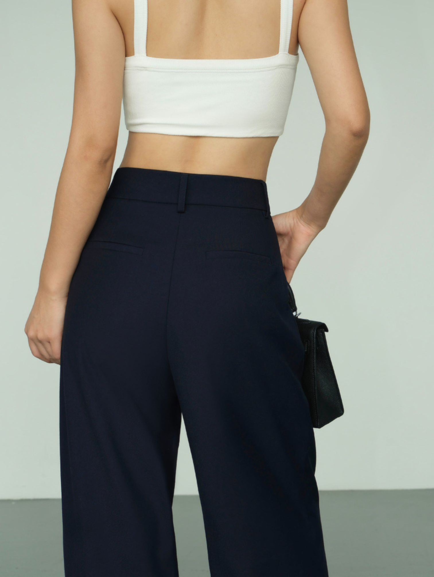 LOOSE STRAIGHT WIDE-LEG SUIT TROUSERS