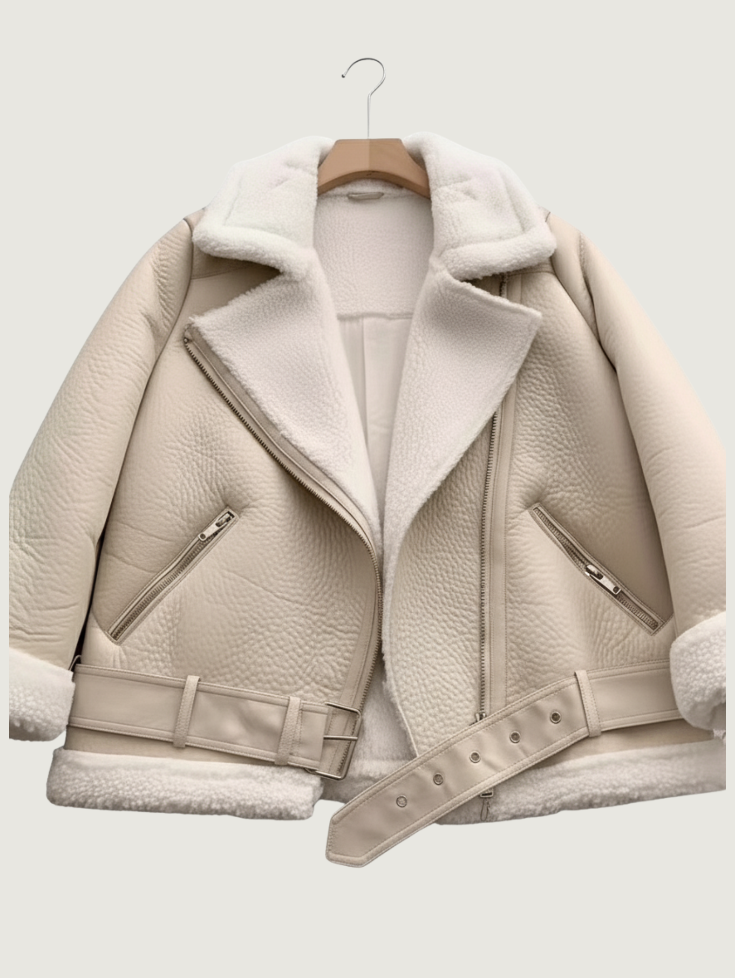 WINTER LAMB WOOL SHEARLING BIKER JACKET