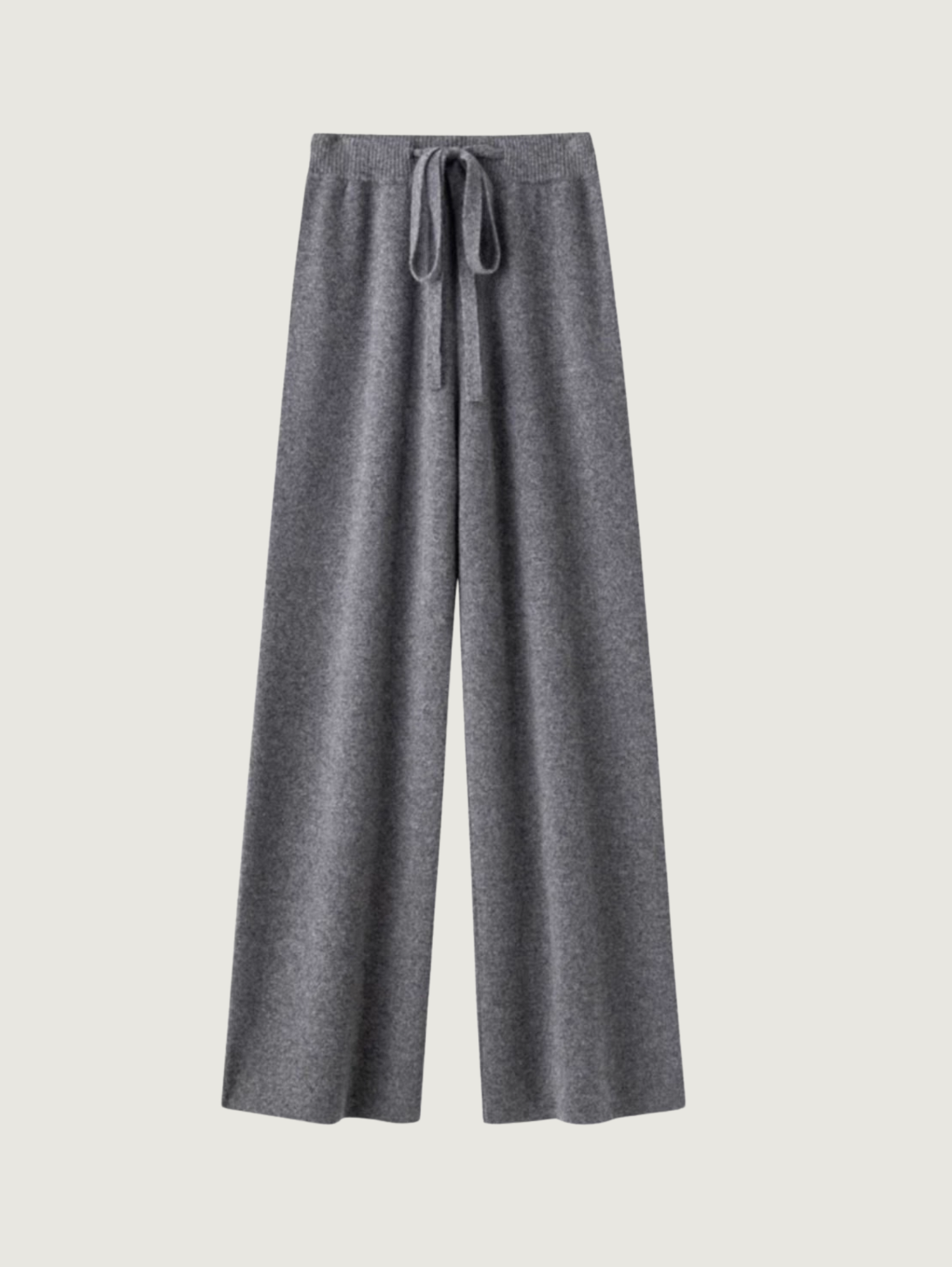 100% WOOL WIDE-LEG KNIT PANTS