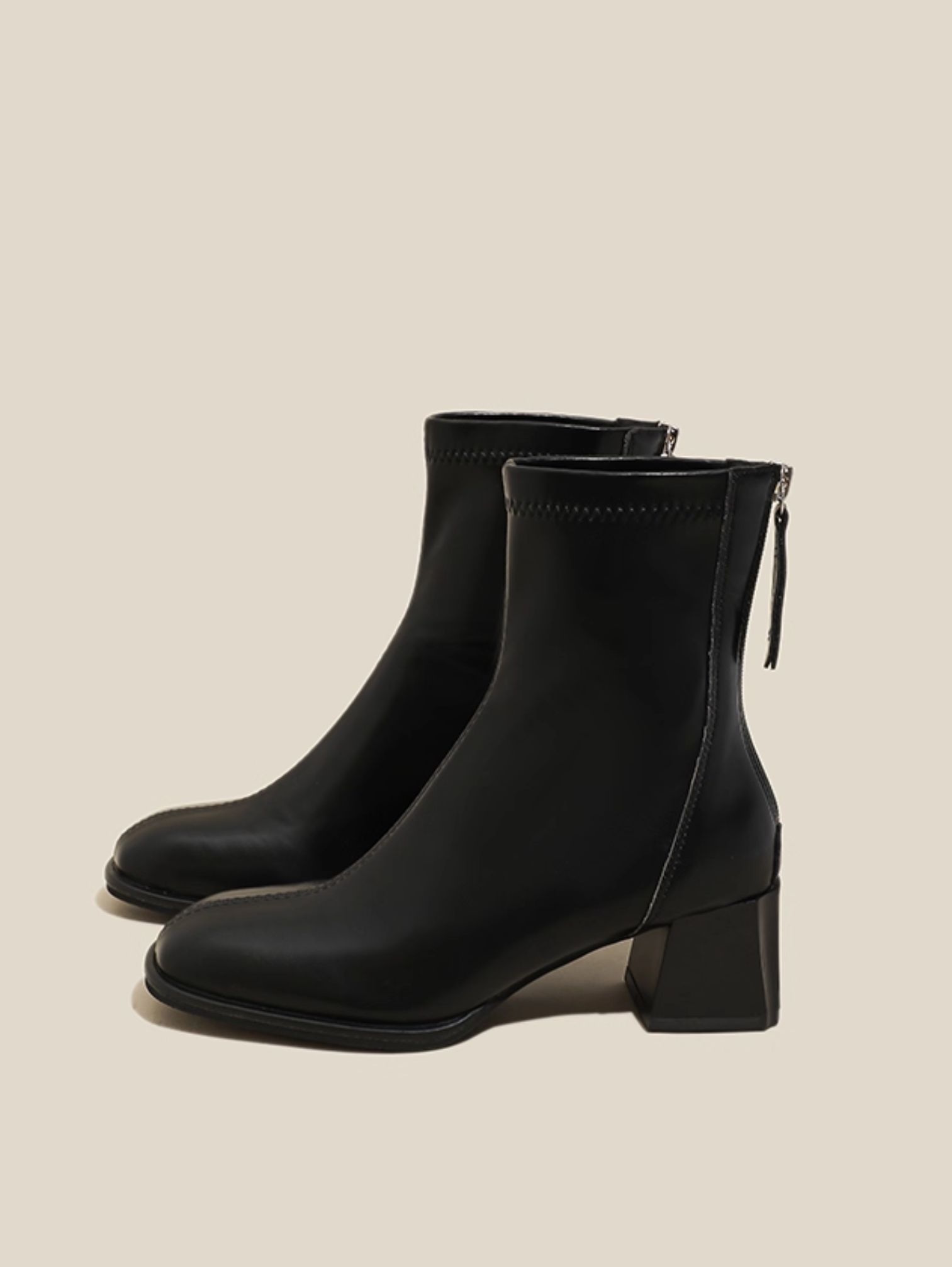 ELEGANT BLOCK HEEL ANKLE BOOTS