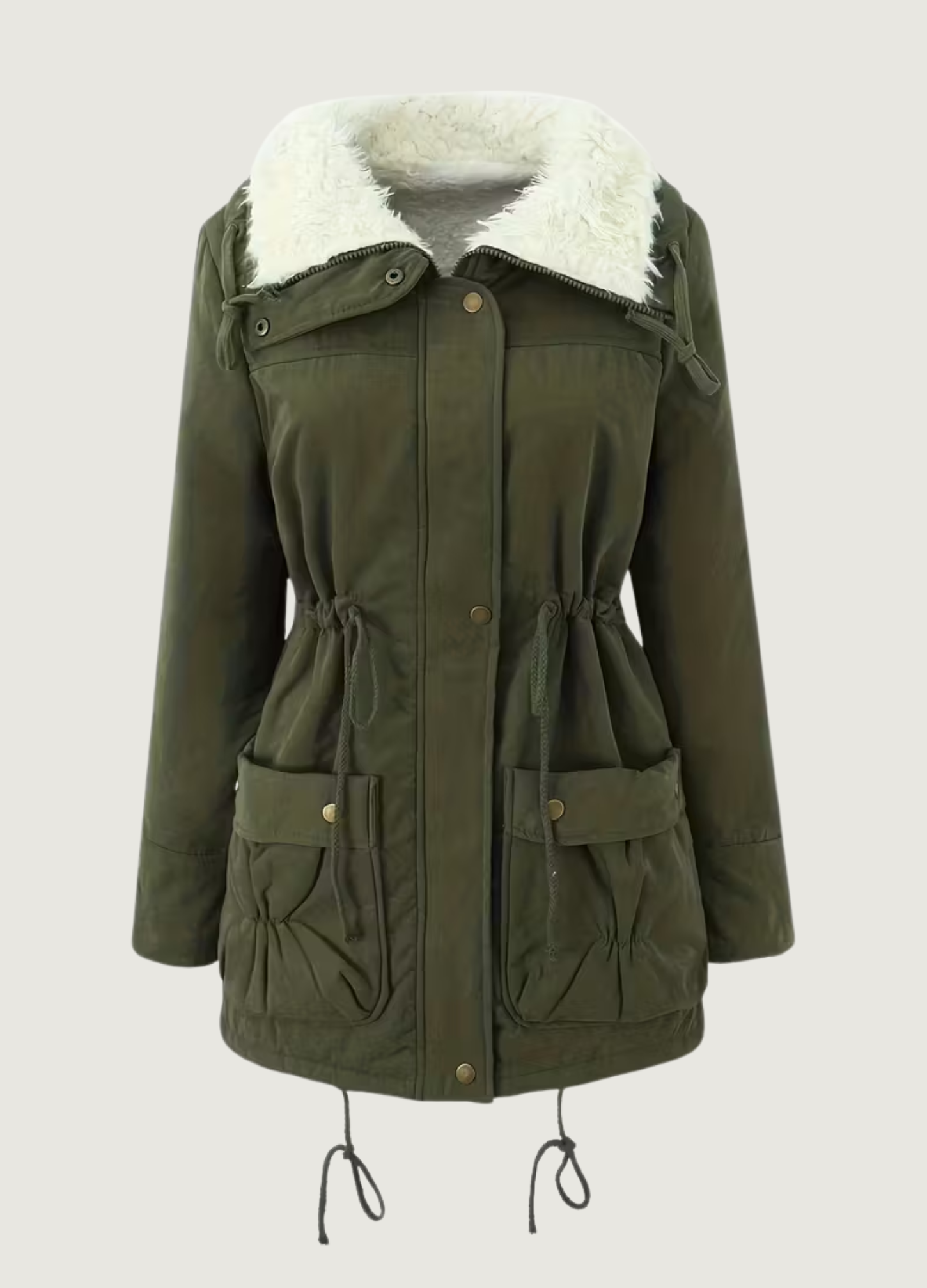 LONG SLEEVE PARKA JACKET WITH POCKETS