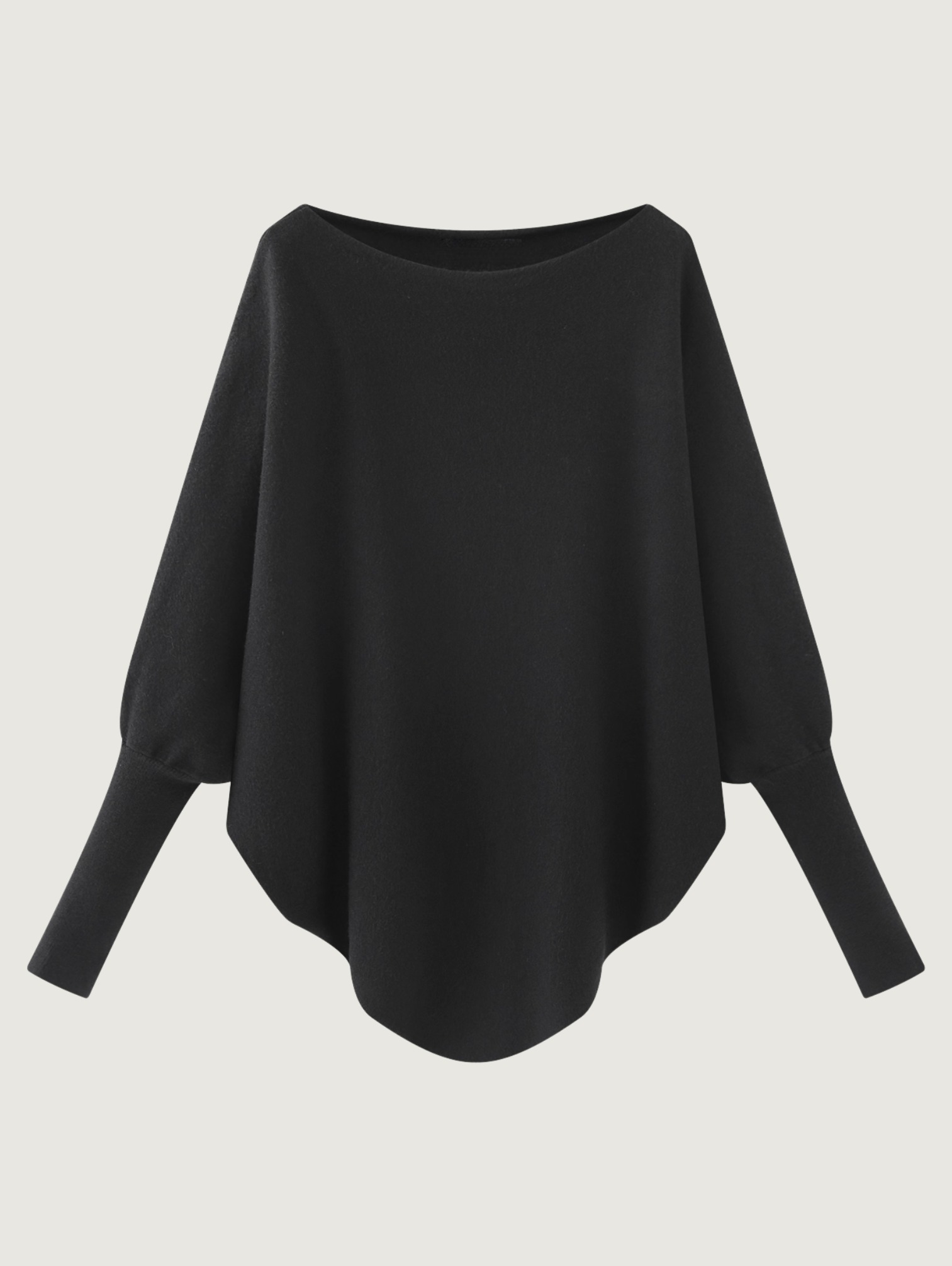 ASYMMETRIC BATWING KNIT SWEATER