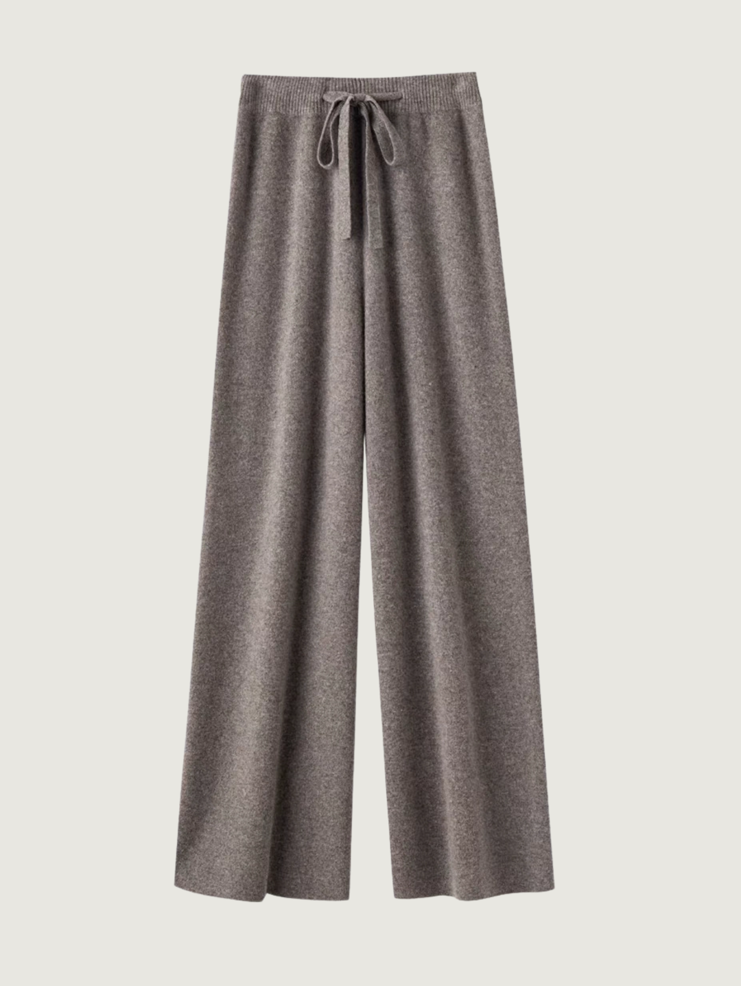 100% WOOL WIDE-LEG KNIT PANTS
