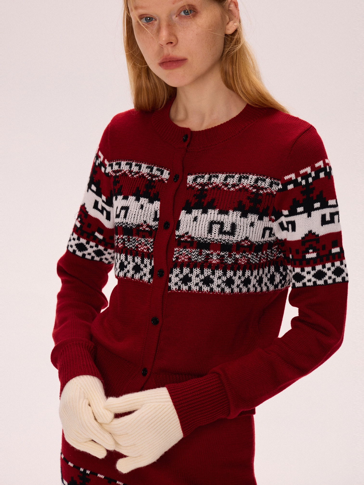 JACQUARD KNIT CARDIGAN