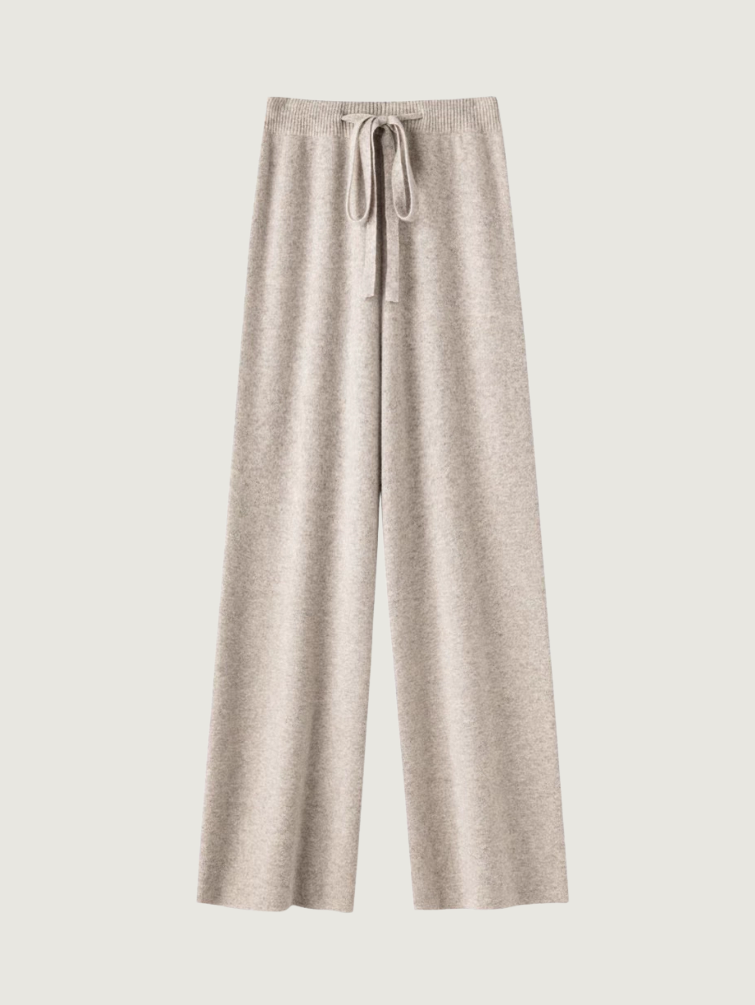 100% WOOL WIDE-LEG KNIT PANTS