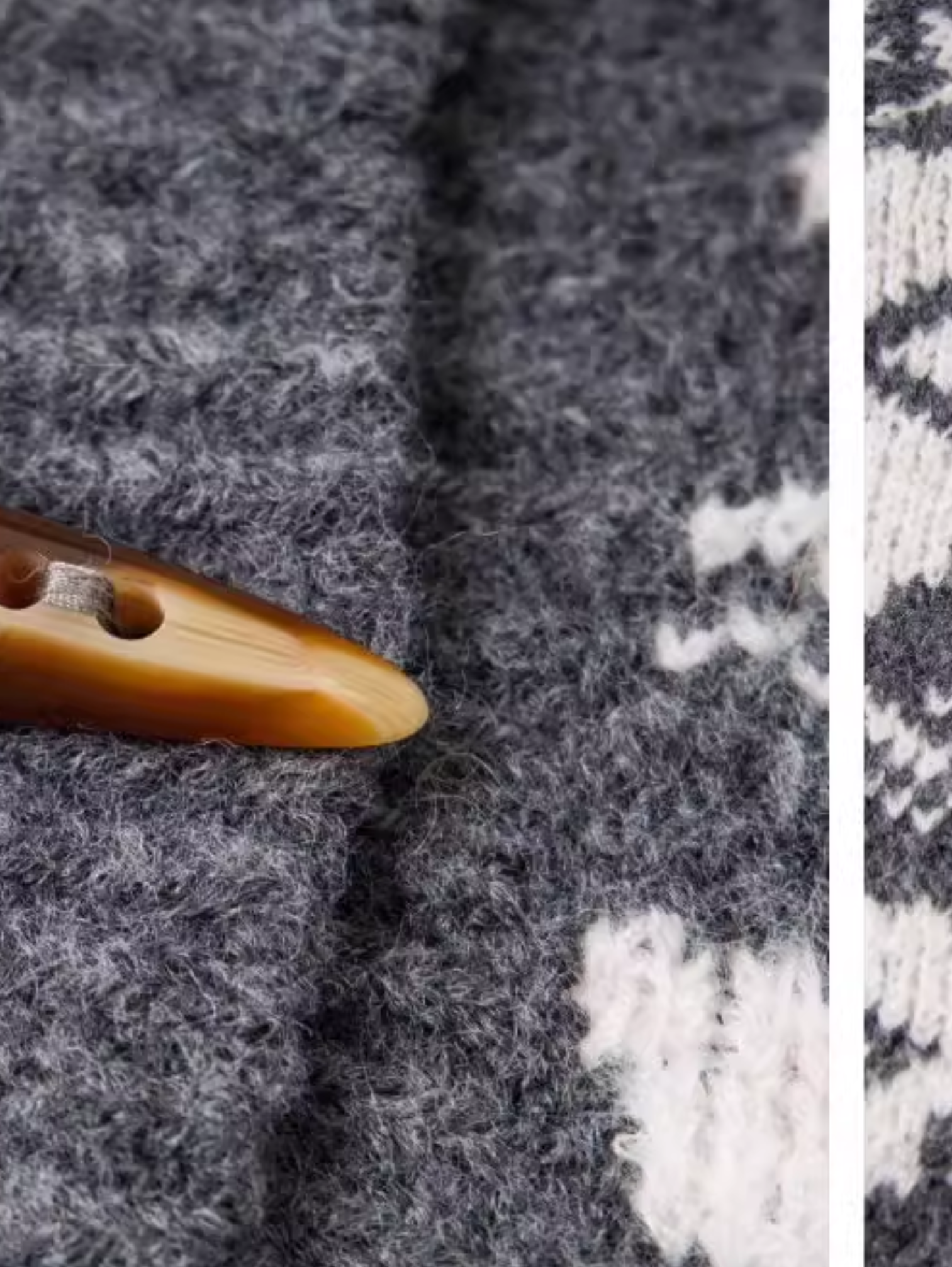 UNISEX FAIR ISLE ZIP CARDIGAN WITH REMOVABLE FUR COLLAR