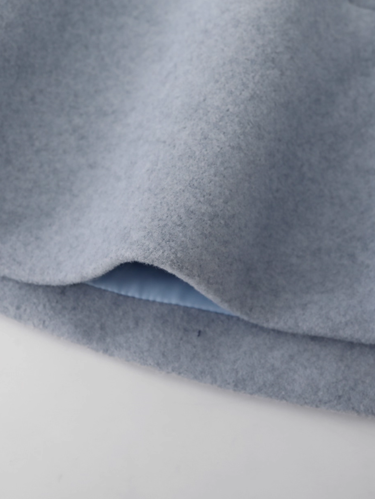 DESIGN FLORAL WOOL COAT WITH SCARF COLLAR – HAZE BLUE