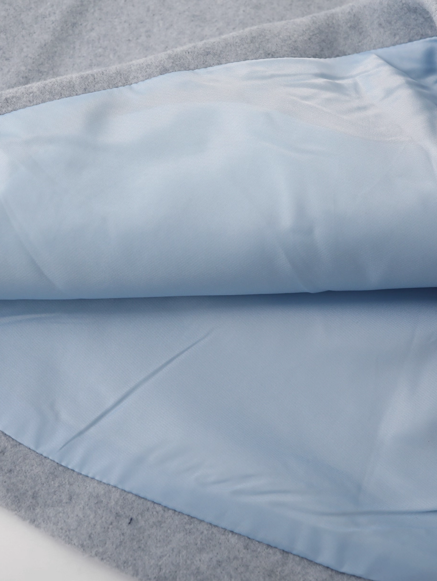 DESIGN FLORAL WOOL COAT WITH SCARF COLLAR – HAZE BLUE