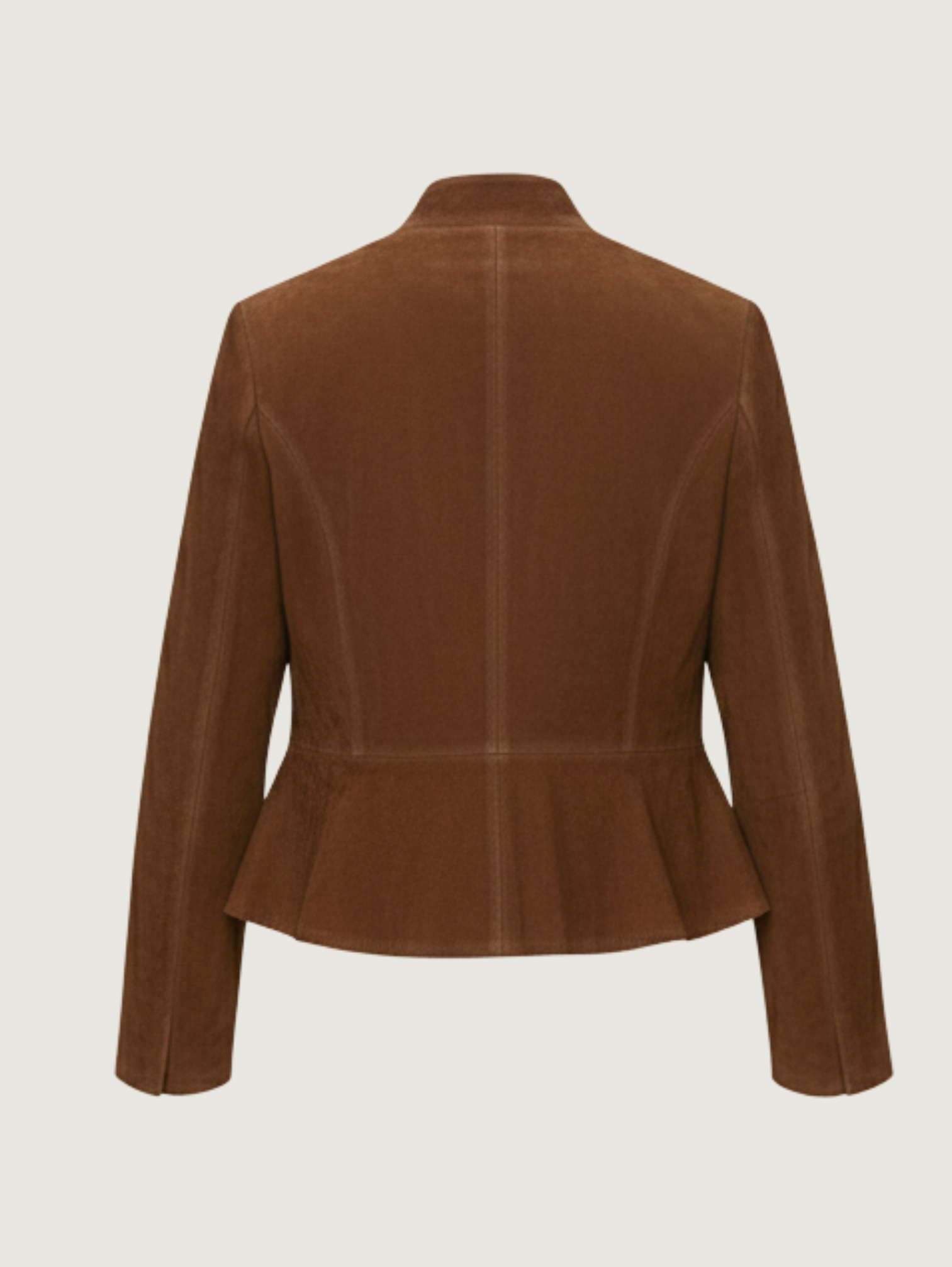 IMITATION SUEDE BROWN SHORT JACKET