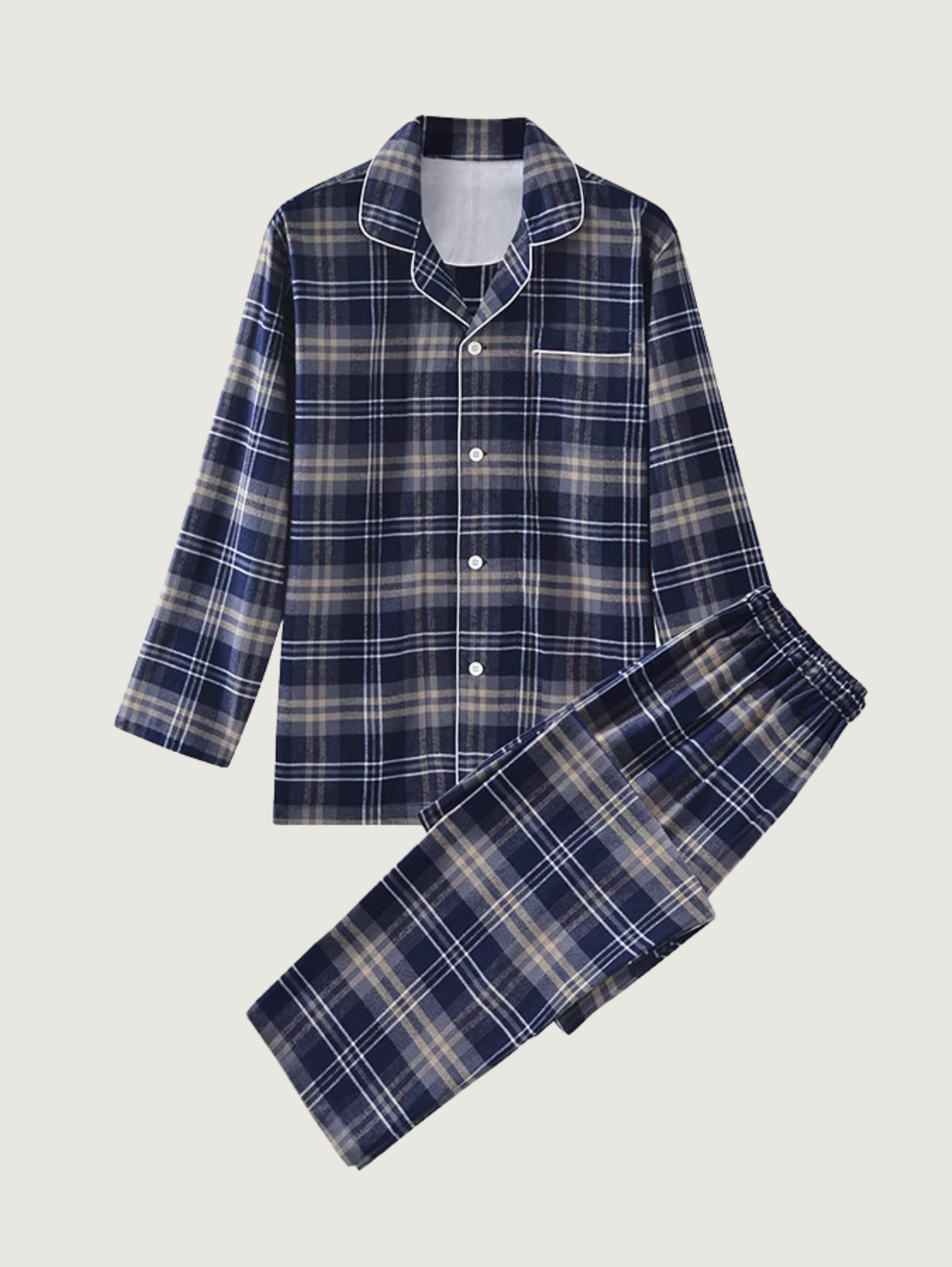 MULTI NAVY UNISEX PURE COTTON PAJAMA SET