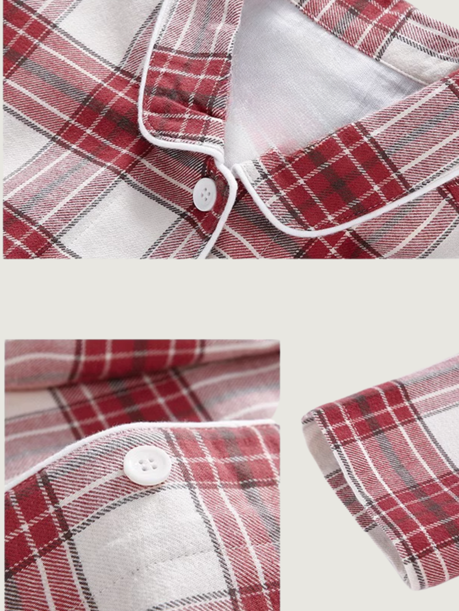 RED WHITE UNISEX PURE COTTON PAJAMA SET