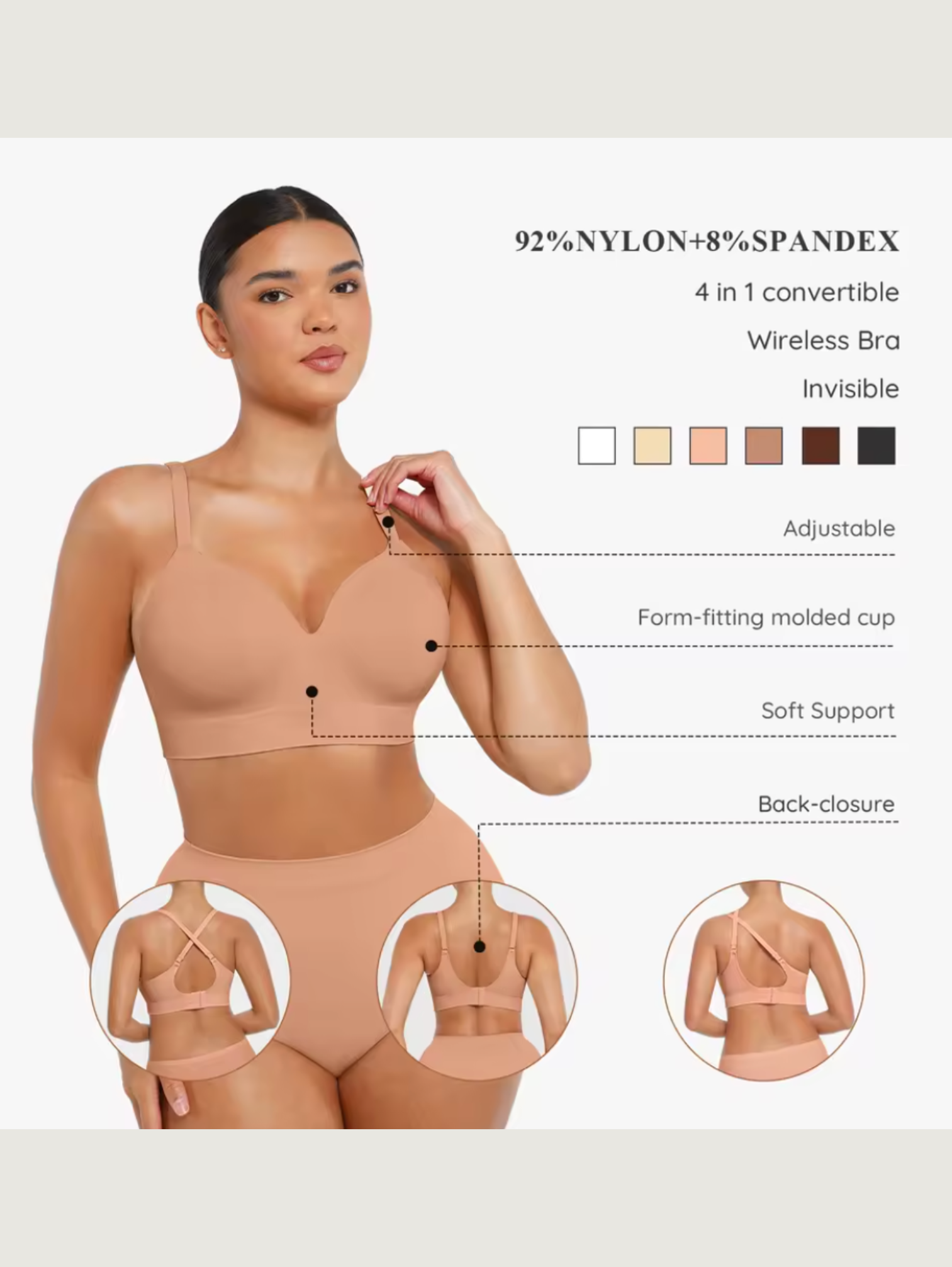 SEAMLESS WIRELESS SHAPING BRA