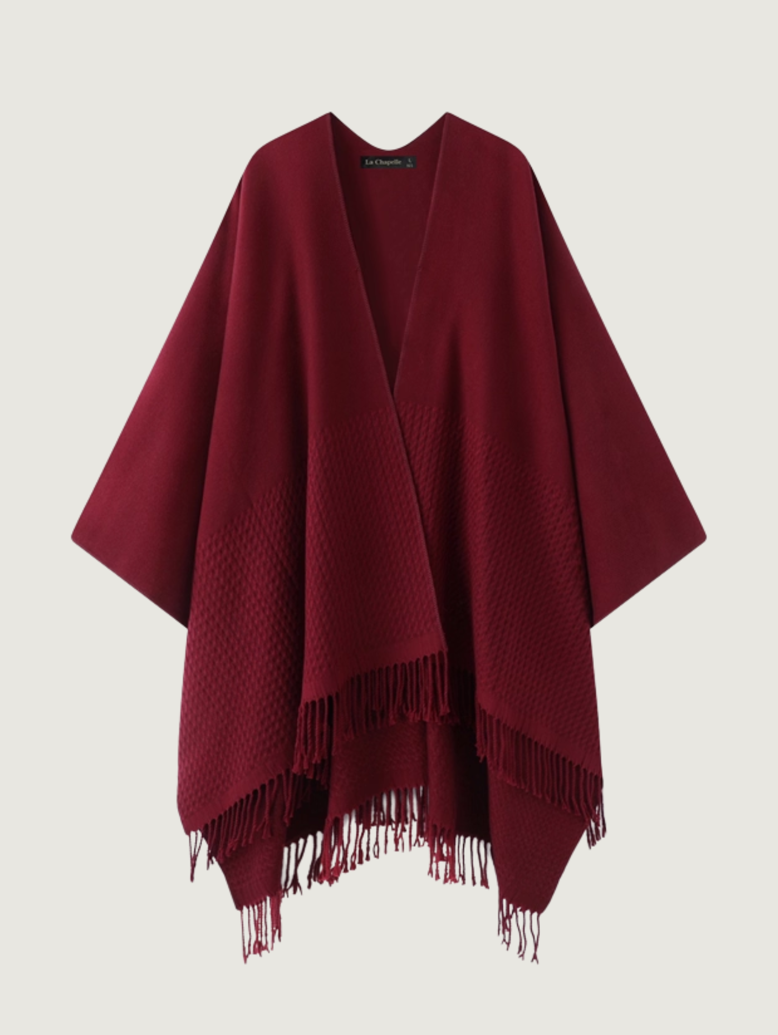 LUXURY FRINGED KNIT SHAWL CAPE SCARF