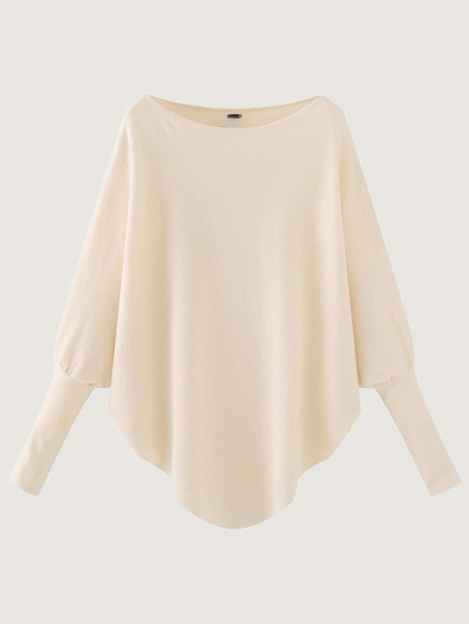 ASYMMETRIC BATWING KNIT SWEATER