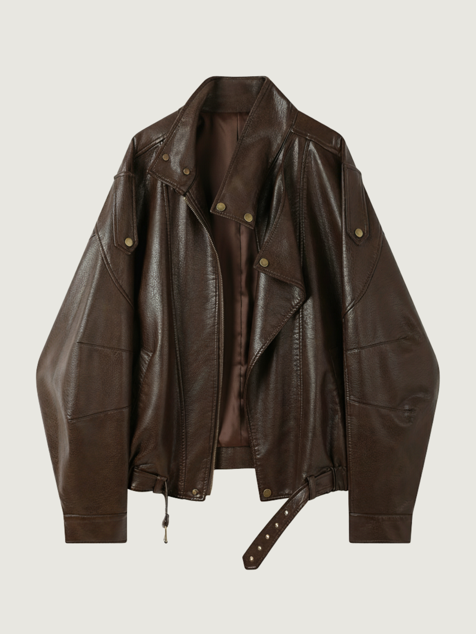 AMERICAN STAND COLLAR LEATHER JACKET