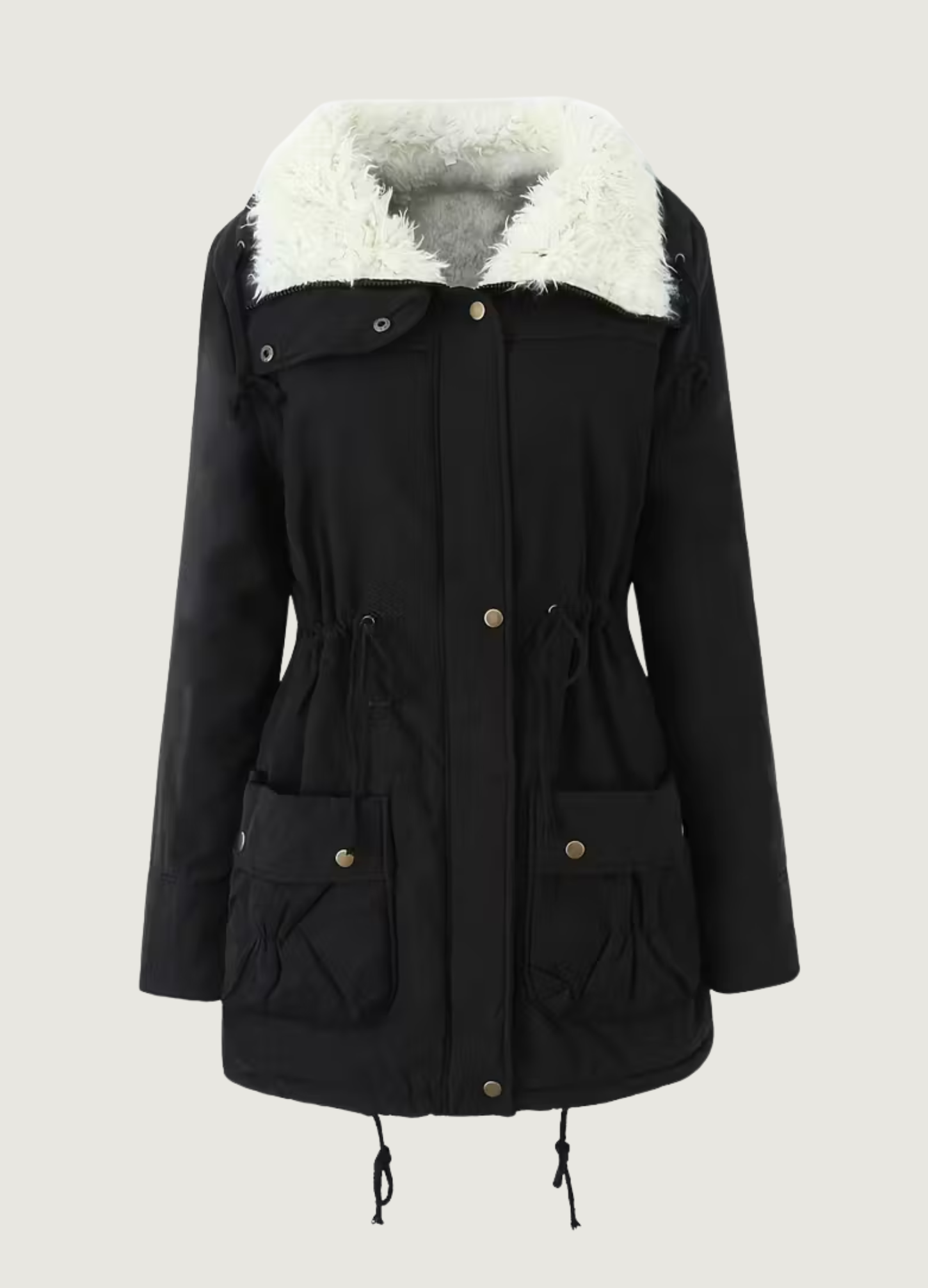 LONG SLEEVE PARKA JACKET WITH POCKETS