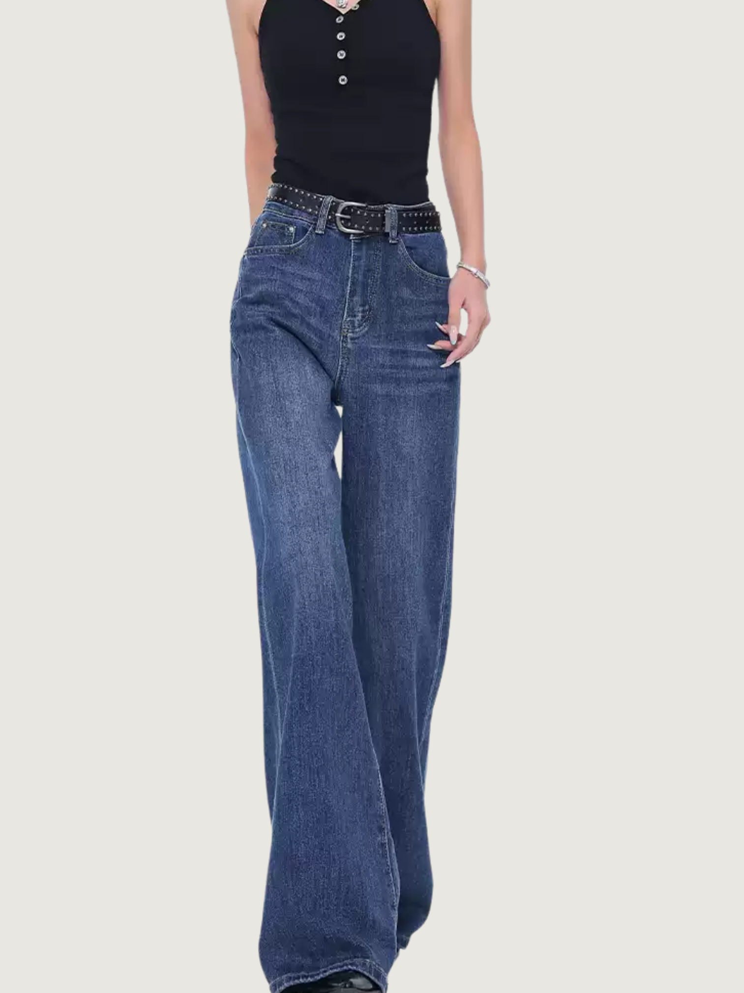 RETRO FLARED HIGH-WAIST JEANS