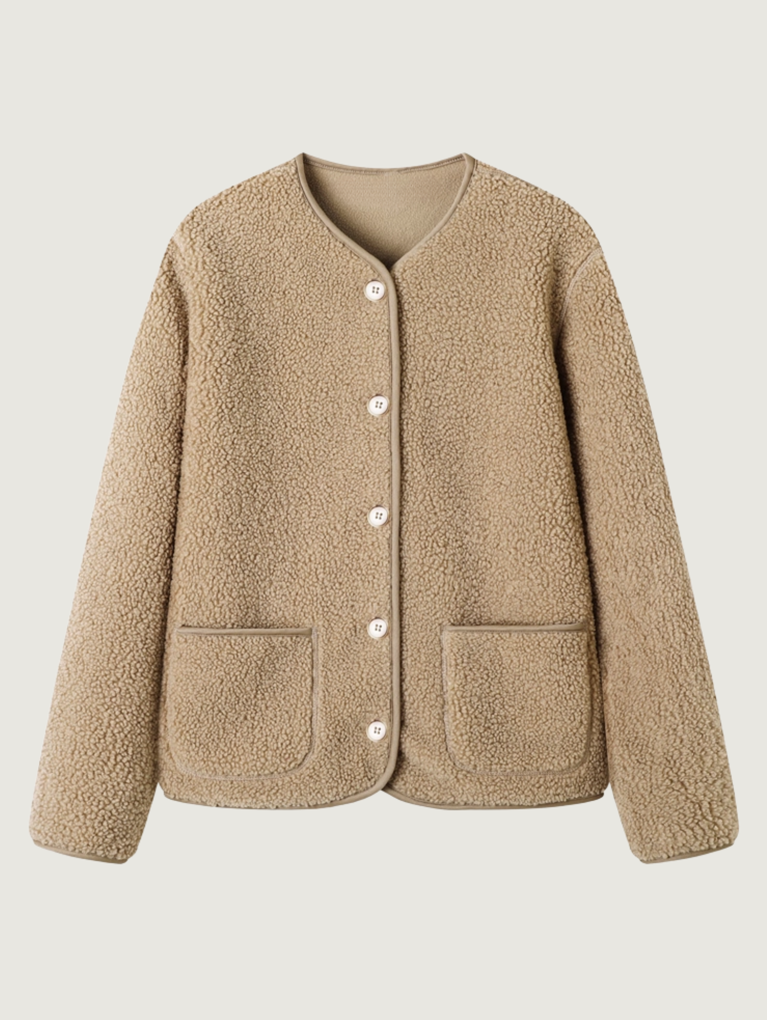 COZY FAUX LAMB FLEECE JACKET