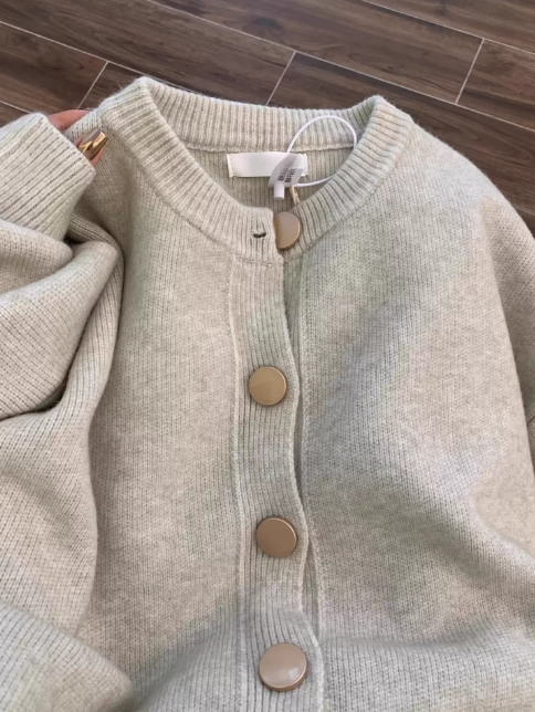 CASUAL LOOSE COLOR-BLOCK SWEATER CARDIGAN